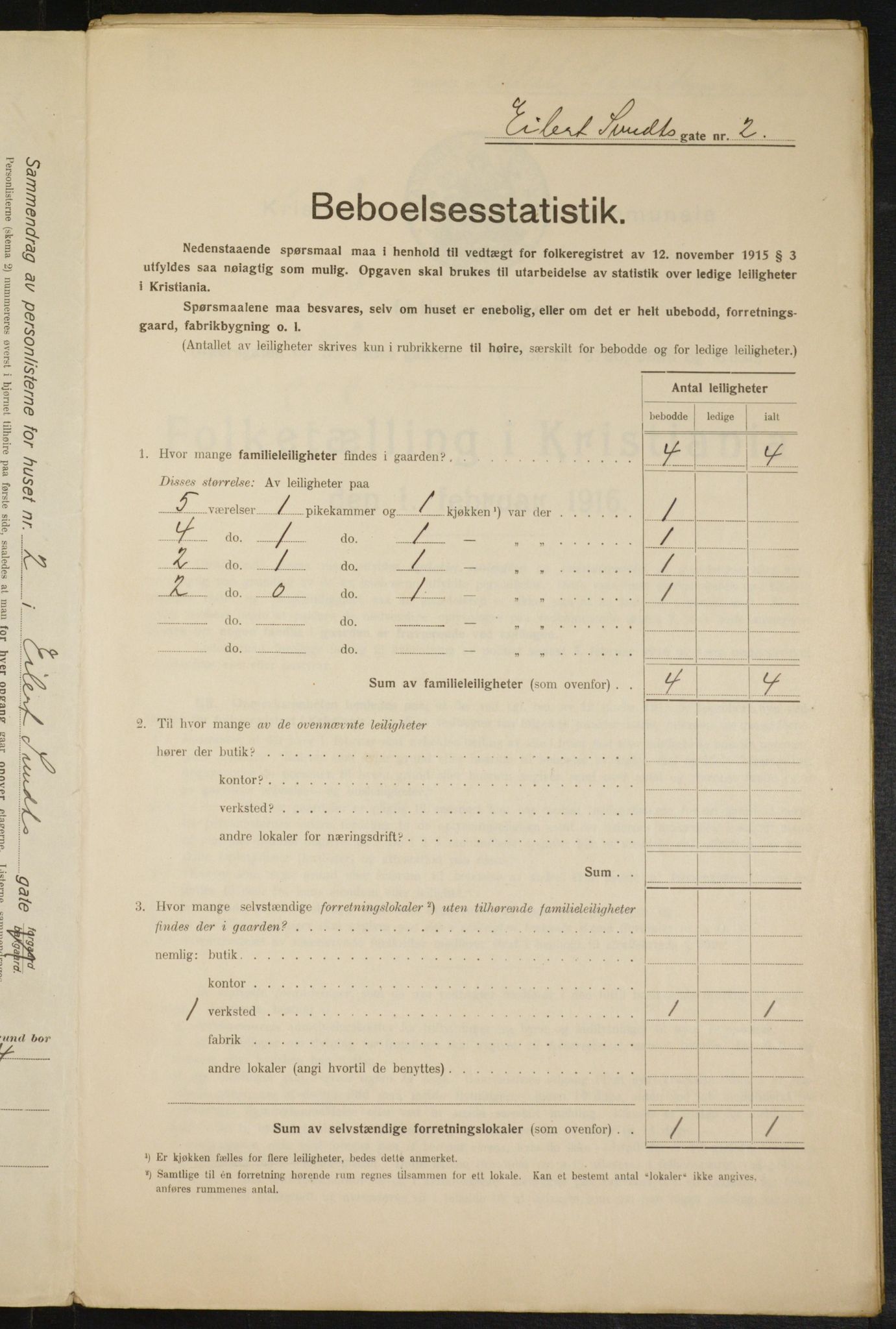 OBA, Municipal Census 1916 for Kristiania, 1916, p. 19182