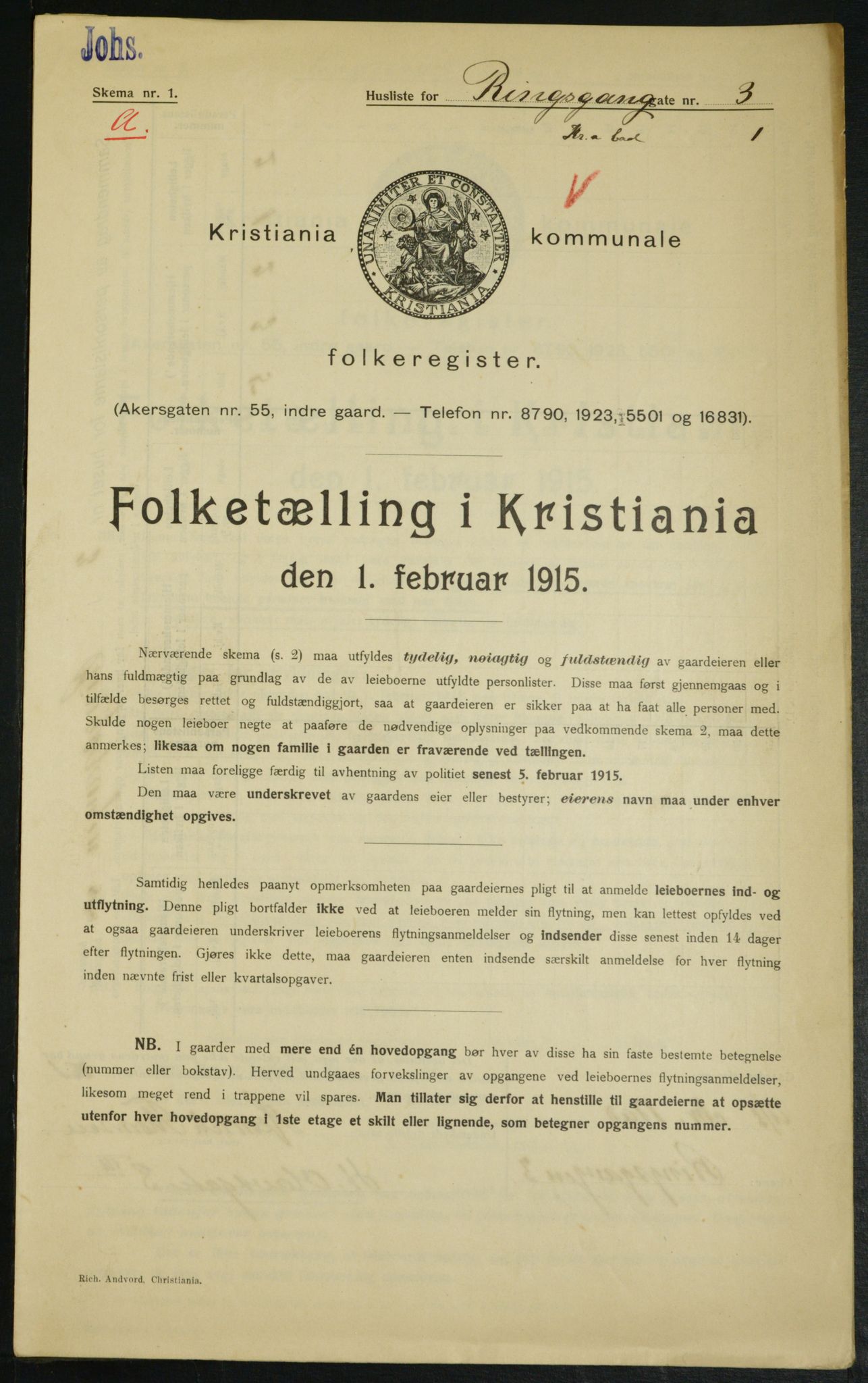 OBA, Municipal Census 1915 for Kristiania, 1915, p. 82901