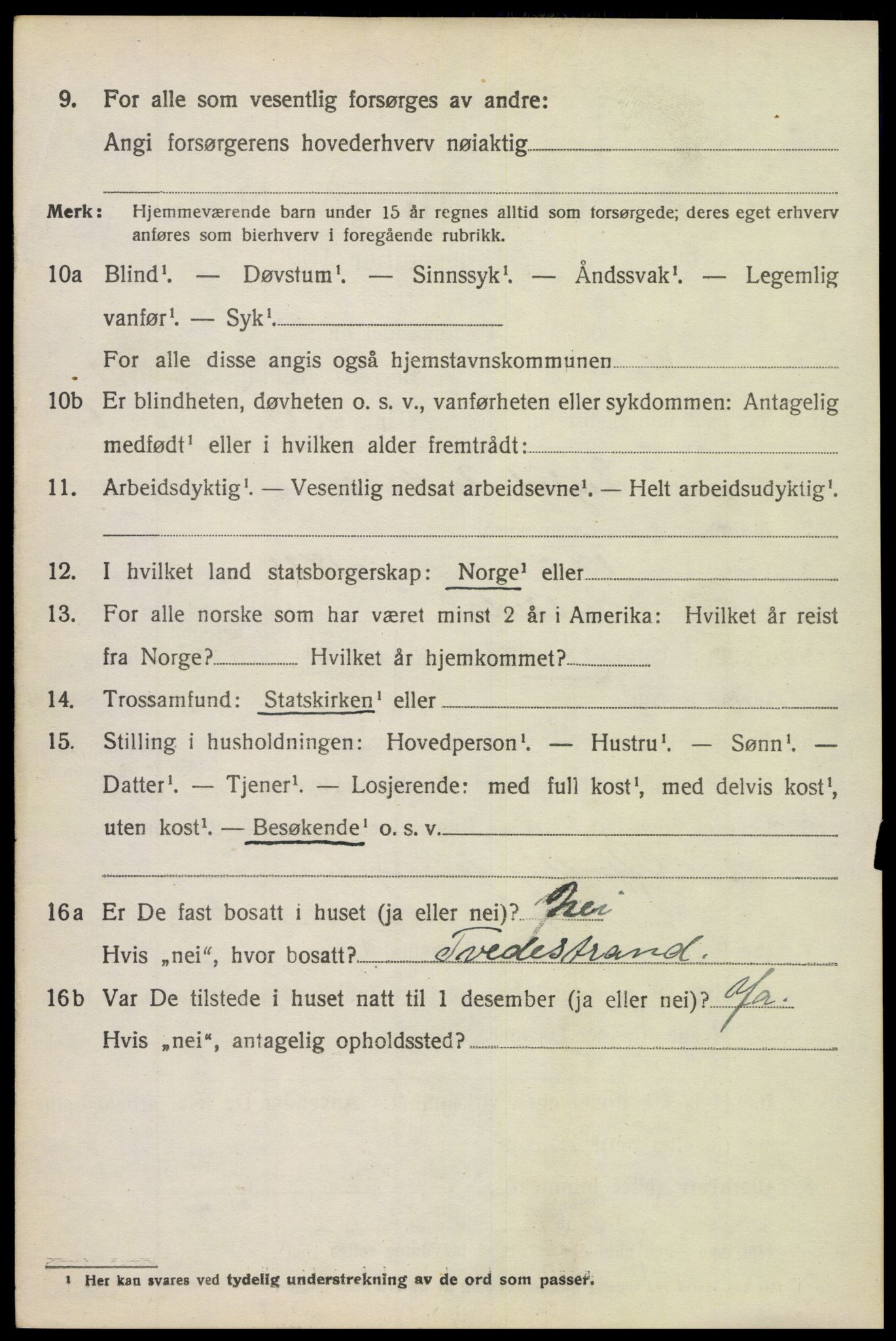 SAK, 1920 census for Holt, 1920, p. 2085