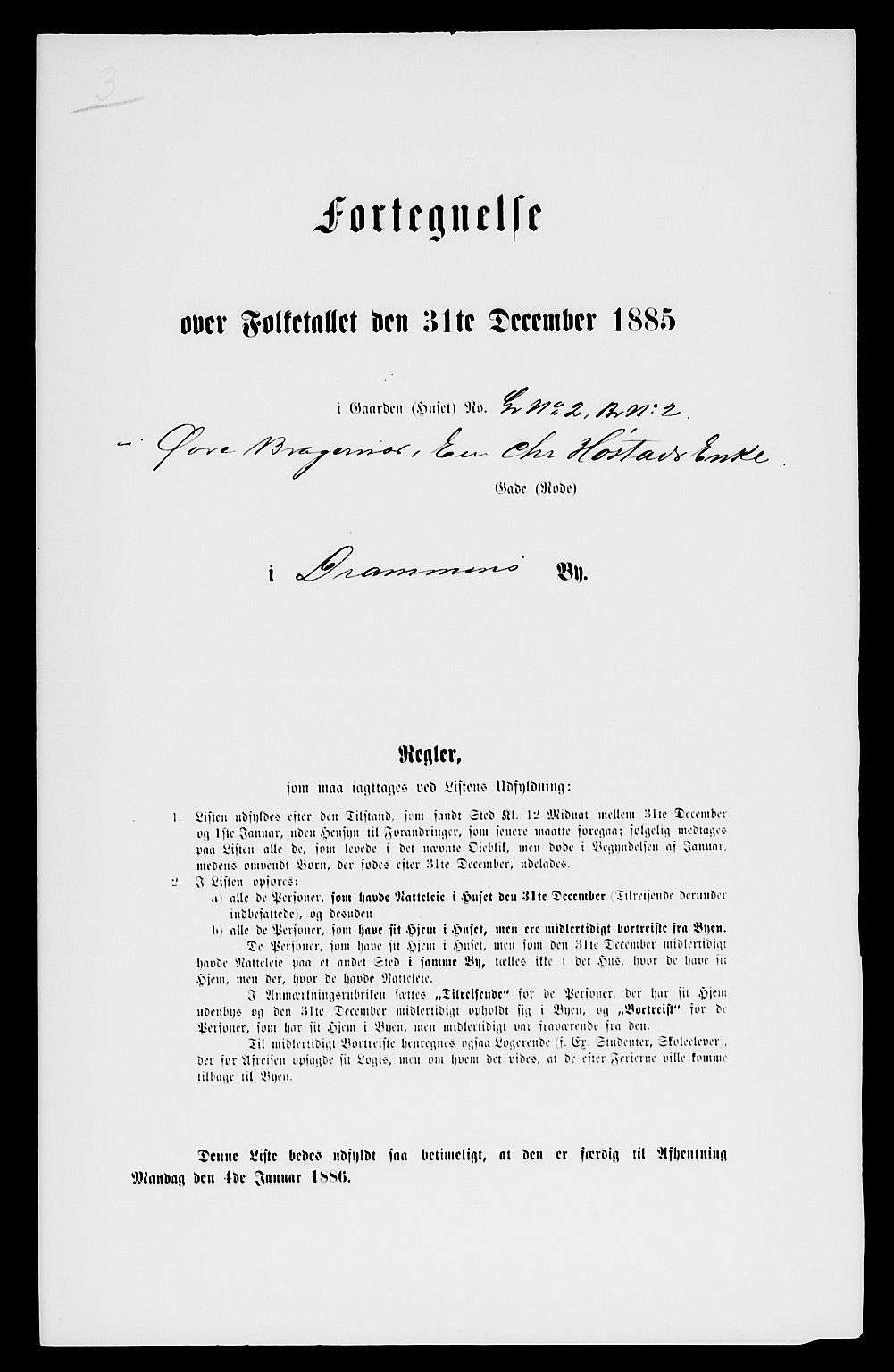 SAKO, 1885 census for 0602 Drammen, 1885, p. 2805