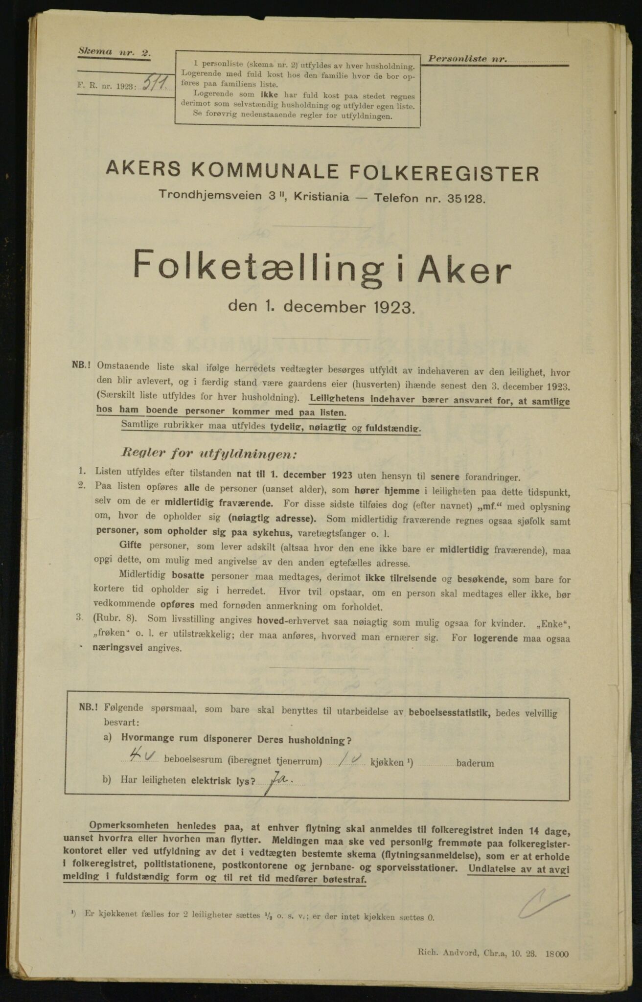 , Municipal Census 1923 for Aker, 1923, p. 25731