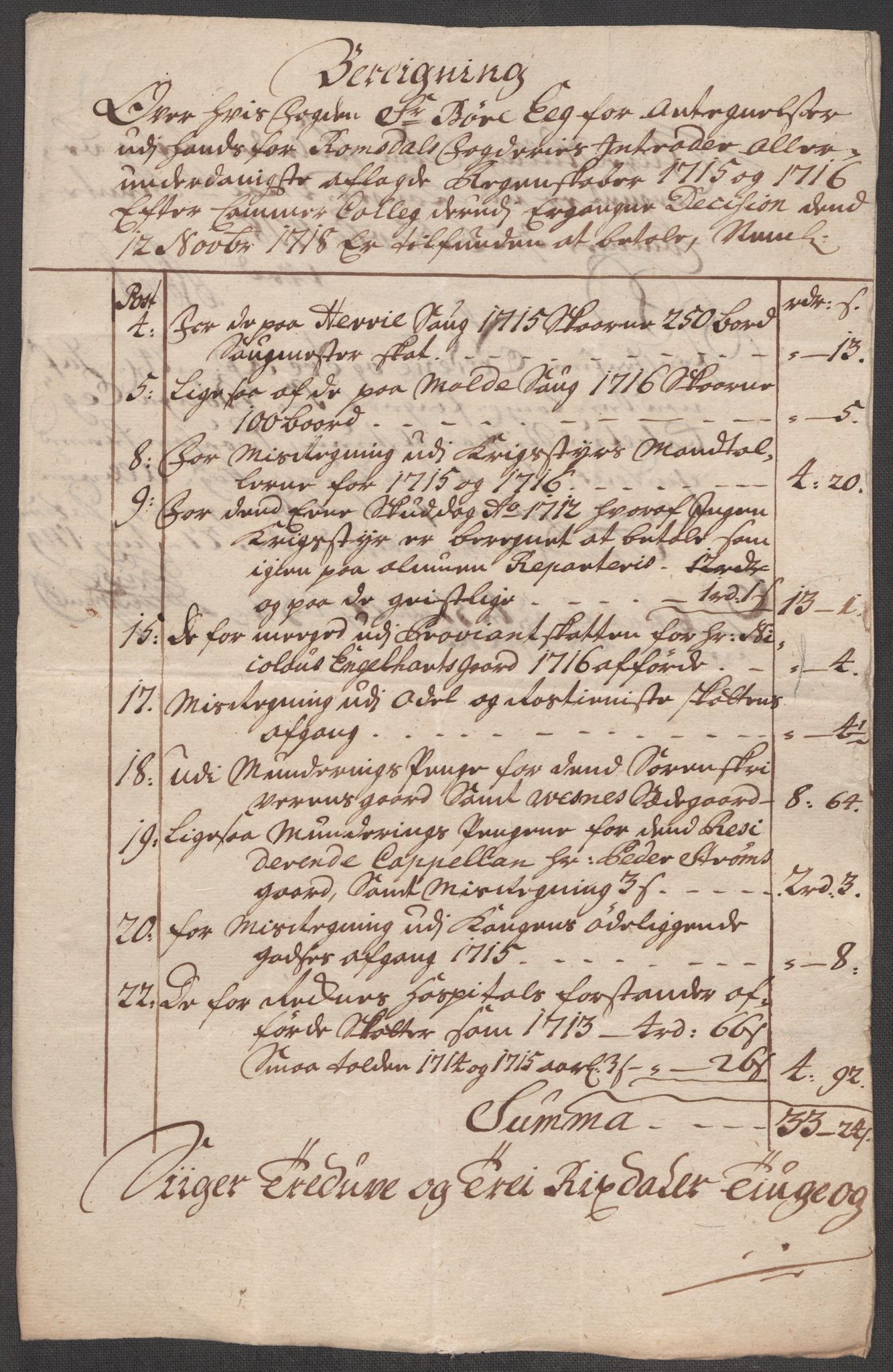 Rentekammeret inntil 1814, Reviderte regnskaper, Fogderegnskap, RA/EA-4092/R55/L3665: Fogderegnskap Romsdal, 1718, p. 202