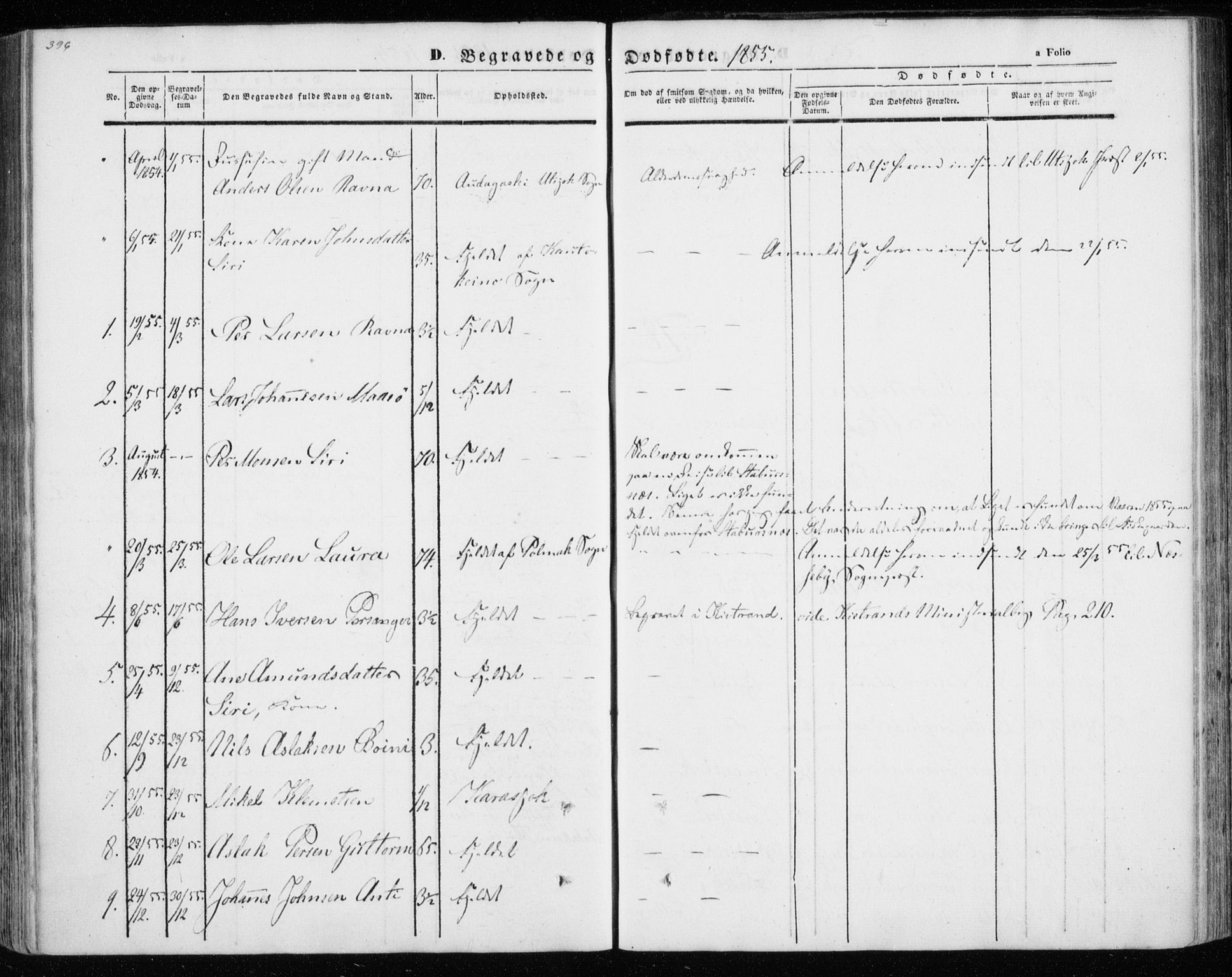 Kistrand/Porsanger sokneprestembete, SATØ/S-1351/H/Ha/L0012.kirke: Parish register (official) no. 12, 1843-1871, p. 396-397