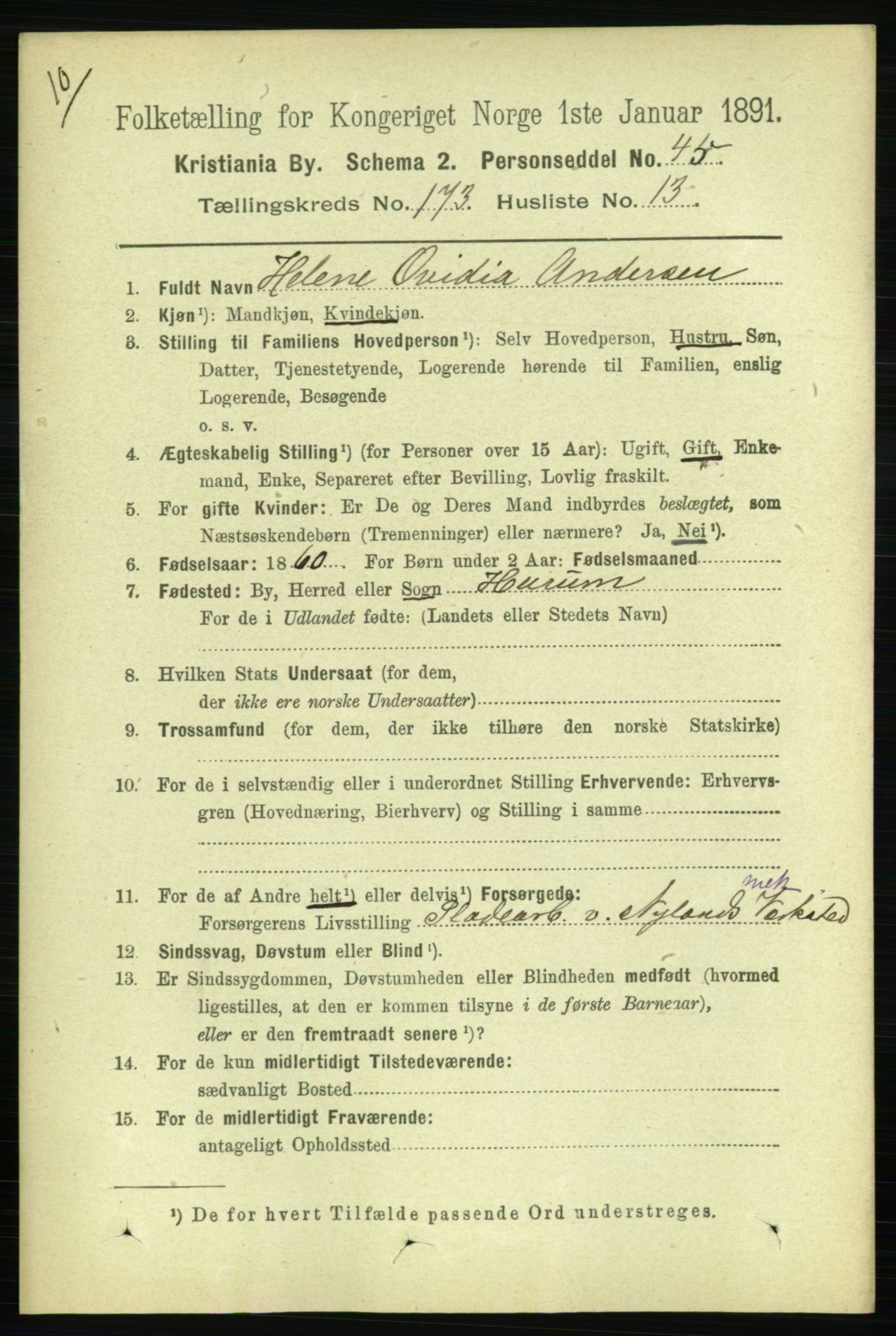 RA, 1891 census for 0301 Kristiania, 1891, p. 103530