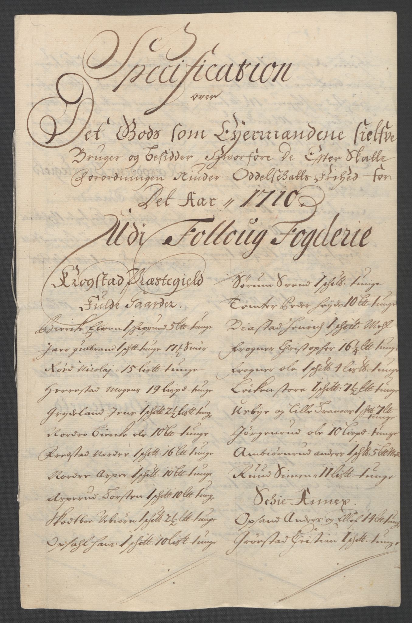 Rentekammeret inntil 1814, Reviderte regnskaper, Fogderegnskap, AV/RA-EA-4092/R10/L0448: Fogderegnskap Aker og Follo, 1710-1711, p. 98