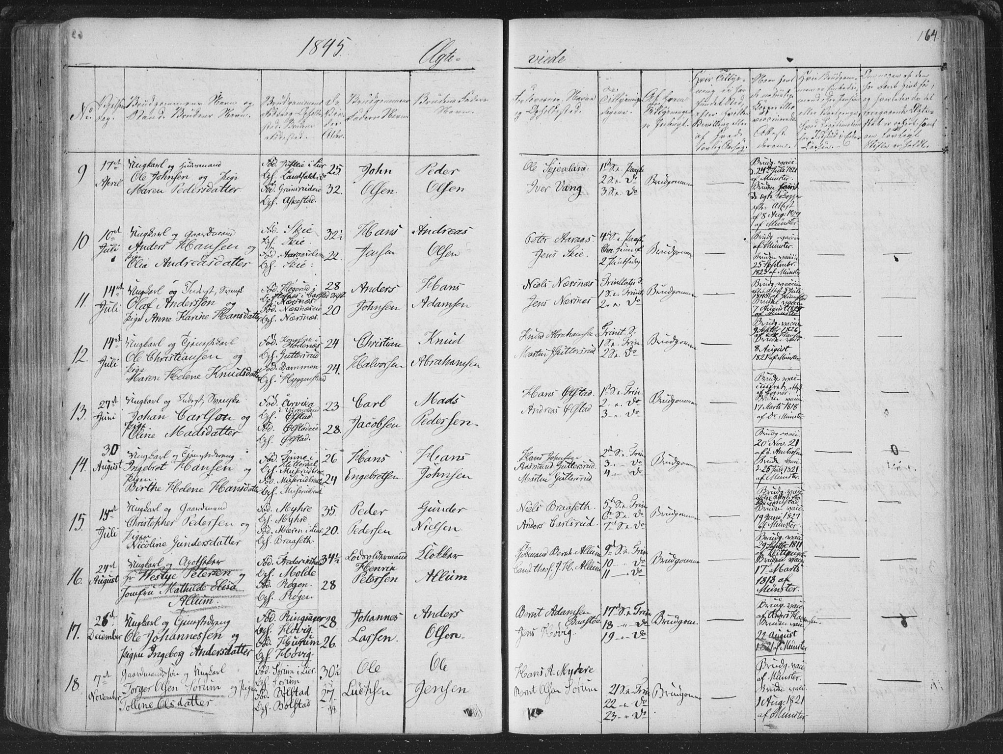 Røyken kirkebøker, SAKO/A-241/F/Fa/L0005: Parish register (official) no. 5, 1833-1856, p. 164