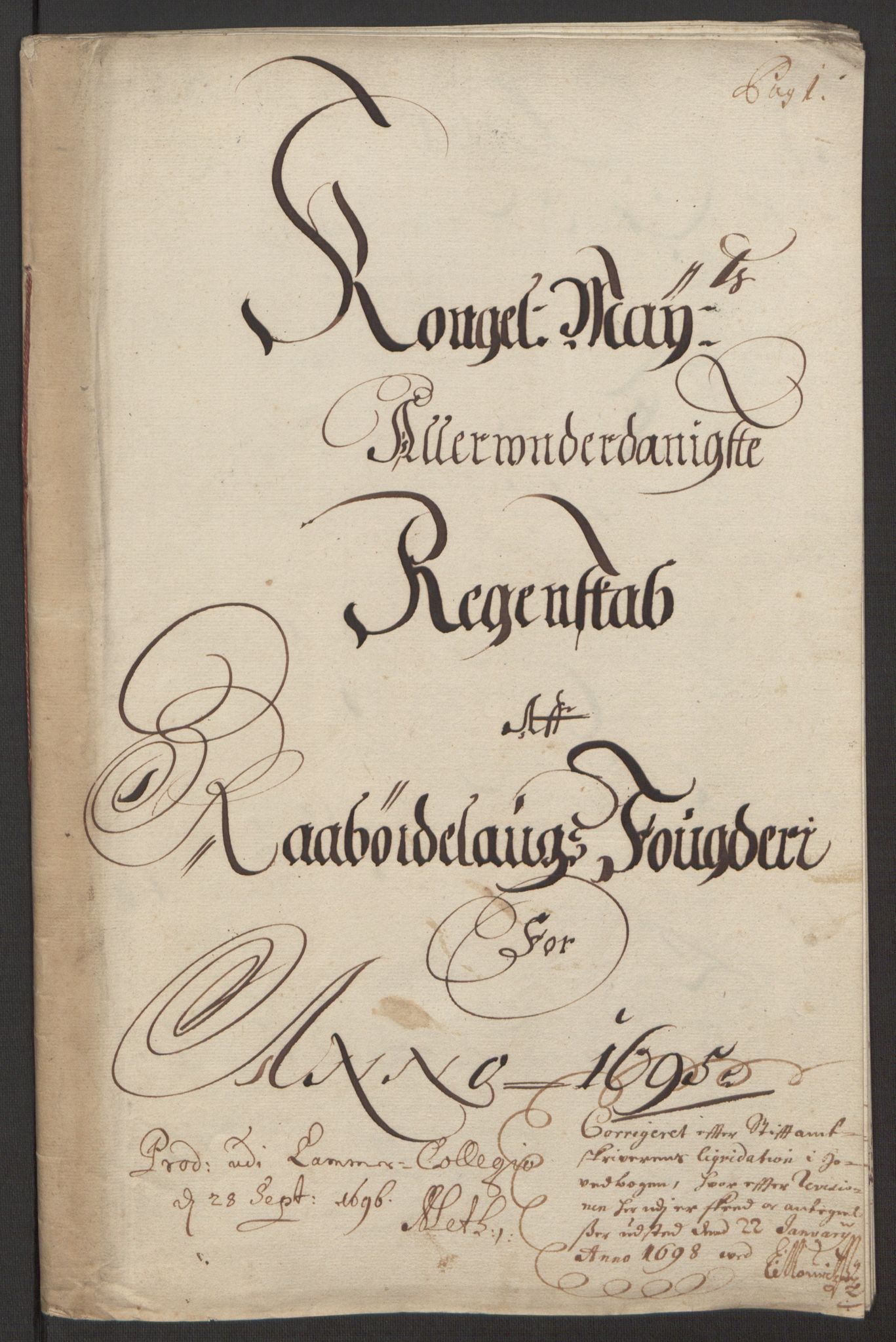 Rentekammeret inntil 1814, Reviderte regnskaper, Fogderegnskap, RA/EA-4092/R40/L2444: Fogderegnskap Råbyggelag, 1693-1696, p. 201