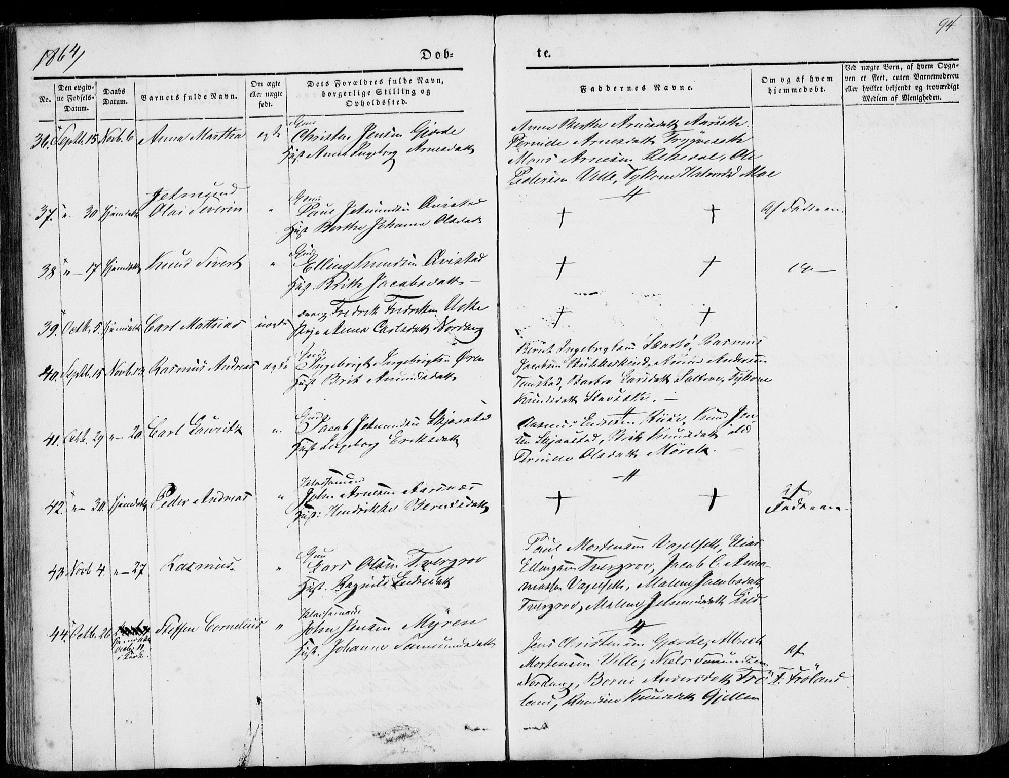 Ministerialprotokoller, klokkerbøker og fødselsregistre - Møre og Romsdal, SAT/A-1454/515/L0209: Parish register (official) no. 515A05, 1847-1868, p. 94