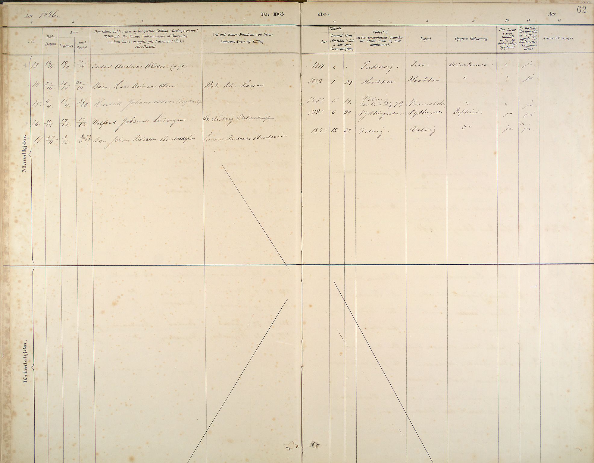 Kinn sokneprestembete, AV/SAB-A-80801/H/Haa/Haab/L0011: Parish register (official) no. B 11, 1886-1936, p. 62