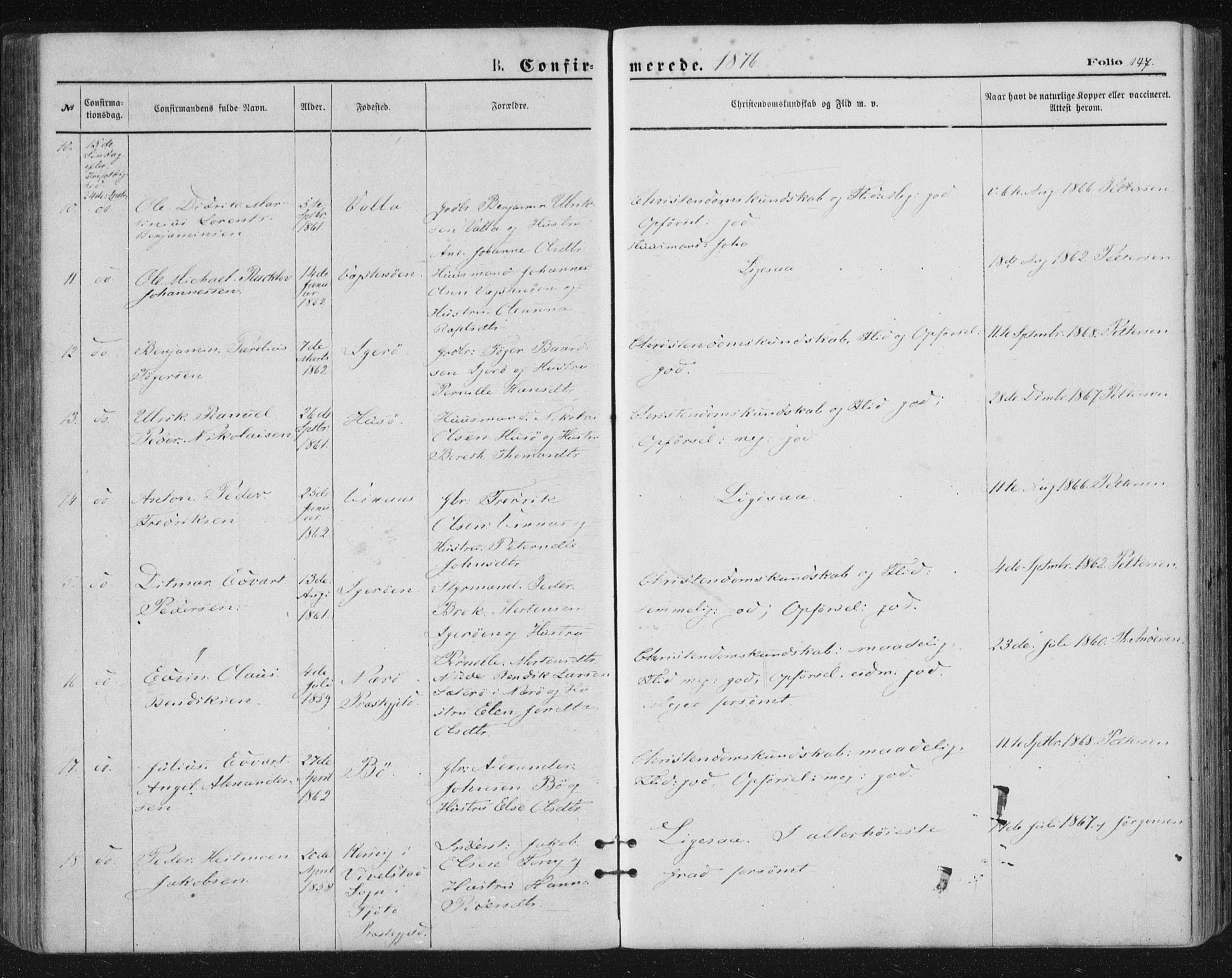 Ministerialprotokoller, klokkerbøker og fødselsregistre - Nordland, AV/SAT-A-1459/816/L0241: Parish register (official) no. 816A07, 1870-1885, p. 147