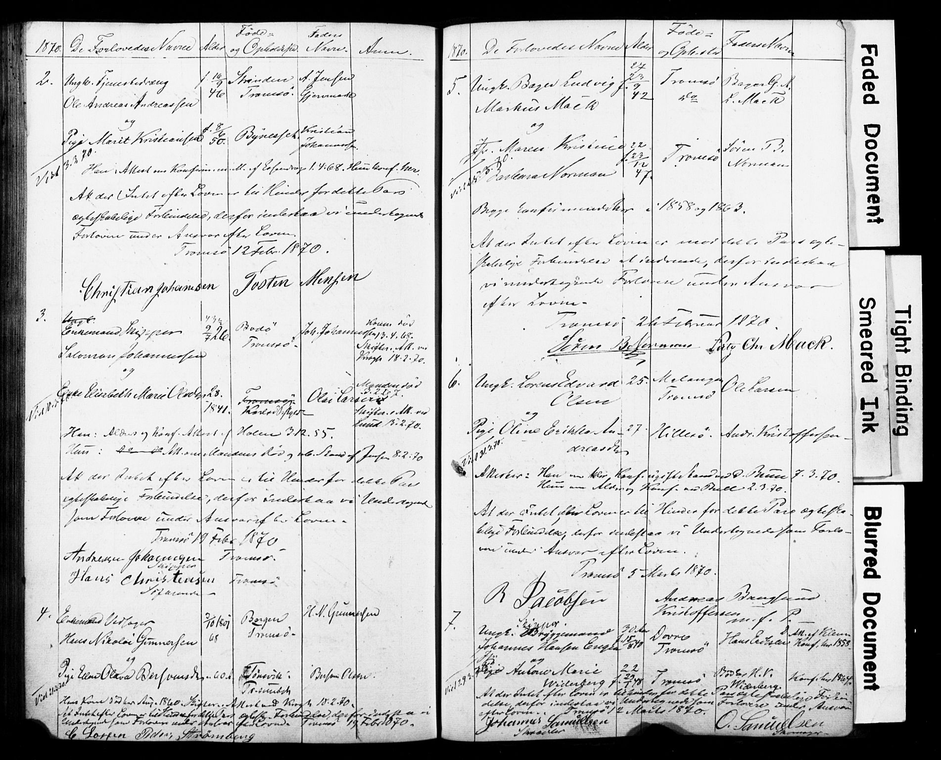 Tromsø sokneprestkontor/stiftsprosti/domprosti, AV/SATØ-S-1343/H/Hc/L0097: Banns register no. 97, 1851-1872