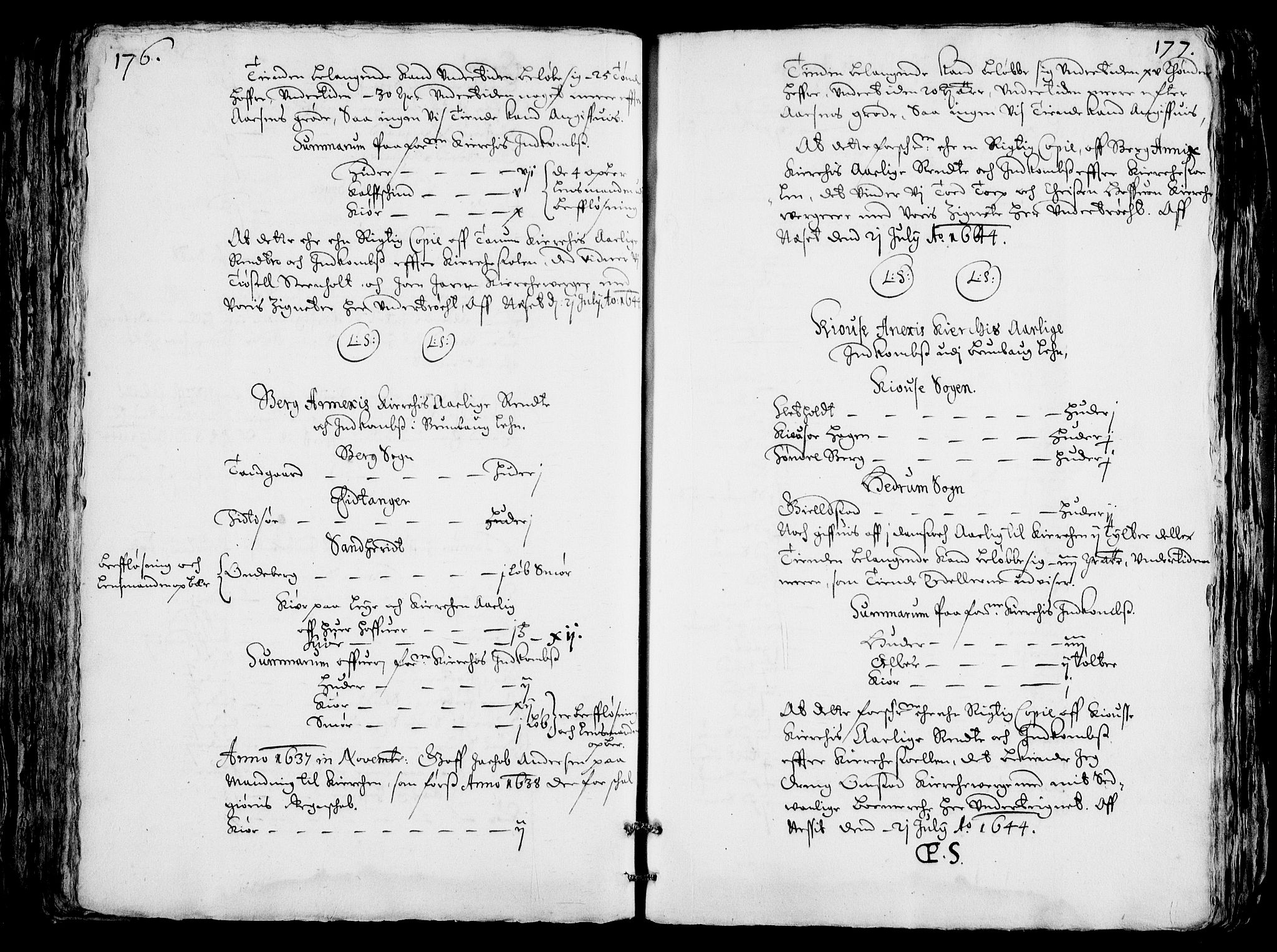 Rentekammeret inntil 1814, Realistisk ordnet avdeling, RA/EA-4070/Fc/Fca/L0001/0004: [Ca I]  Akershus stift / Jordebok over kirkene og prestebolene i Oslo og Hamar stift, 1664, p. 176-177