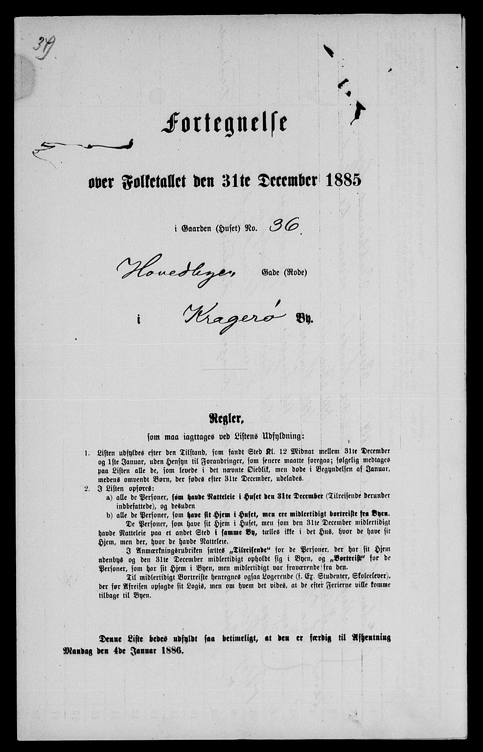 SAKO, 1885 census for 0801 Kragerø, 1885, p. 1099