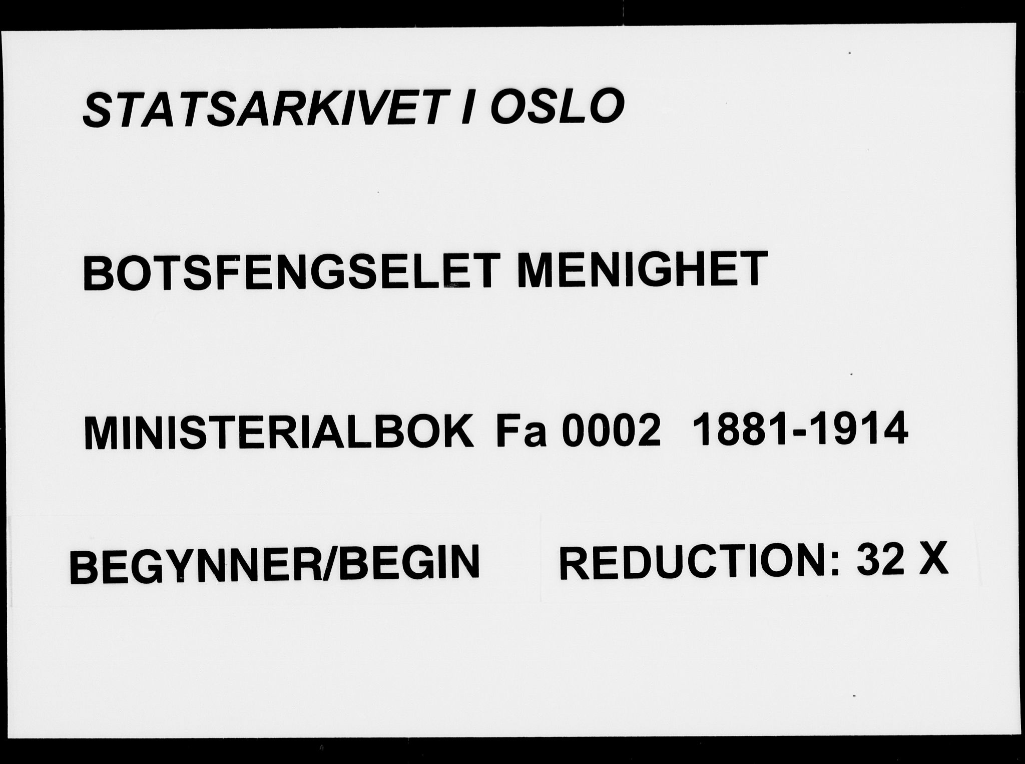 Botsfengslet prestekontor kirkebøker, AV/SAO-A-11688a: Parish register (official) no. 2, 1881-1914