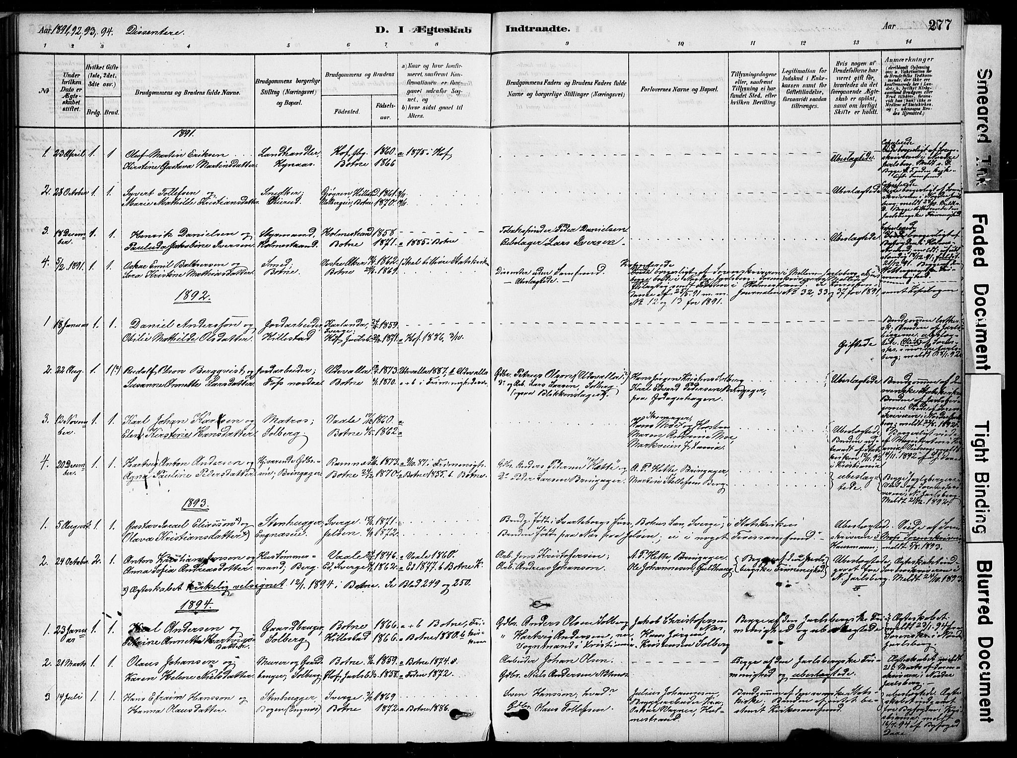 Botne kirkebøker, SAKO/A-340/F/Fa/L0007: Parish register (official) no. I 7, 1878-1910, p. 277