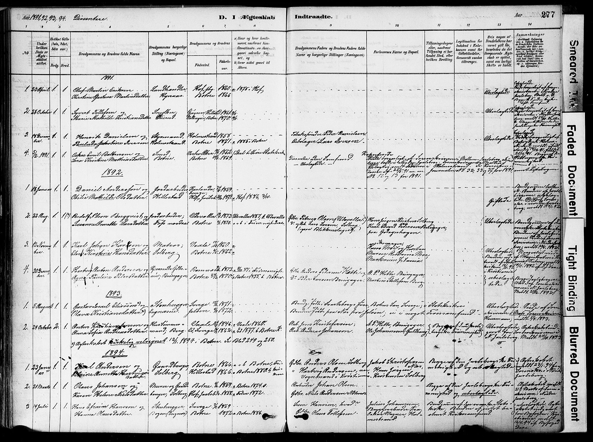 Botne kirkebøker, AV/SAKO-A-340/F/Fa/L0007: Parish register (official) no. I 7, 1878-1910, p. 277