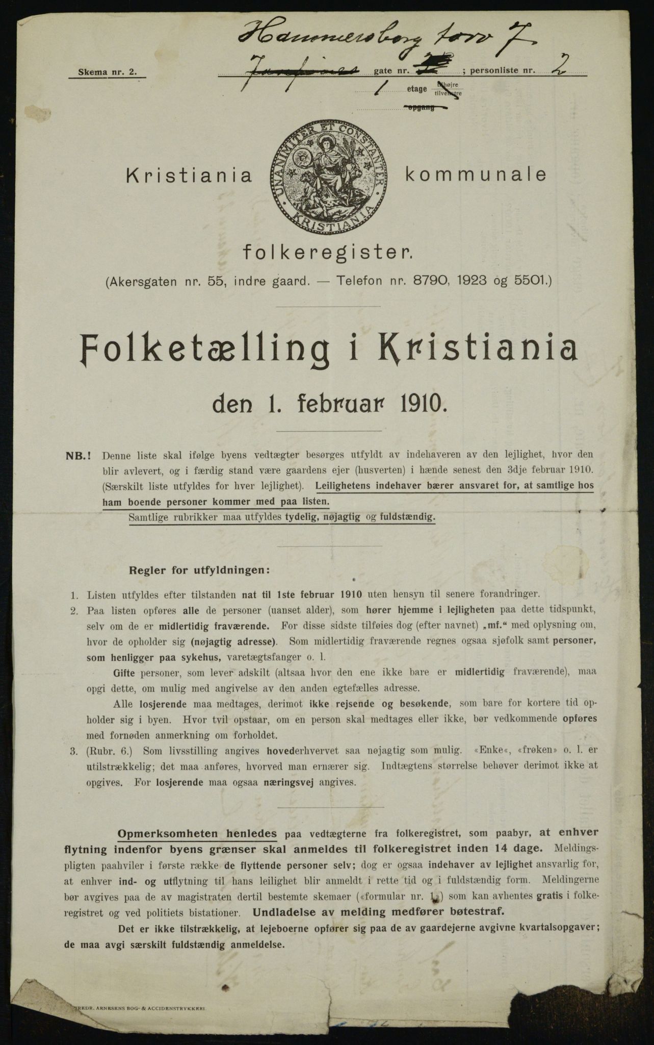 OBA, Municipal Census 1910 for Kristiania, 1910, p. 32360