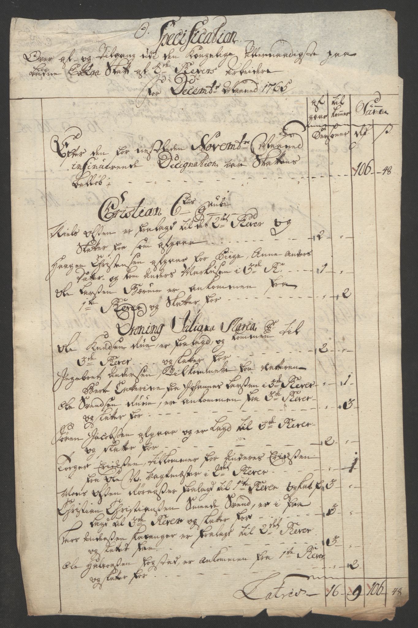 Rentekammeret inntil 1814, Reviderte regnskaper, Bergverksregnskaper, AV/RA-EA-3222/R/Rc/Rca/L0843: Ekstraskatt, 1762-1765, p. 1108