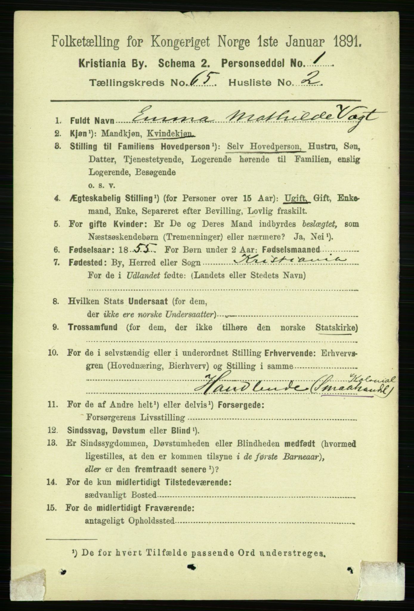 RA, 1891 census for 0301 Kristiania, 1891, p. 34870