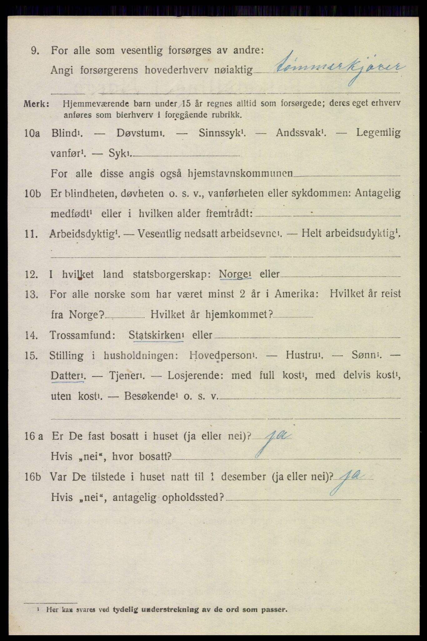 SAH, 1920 census for Trysil, 1920, p. 12810