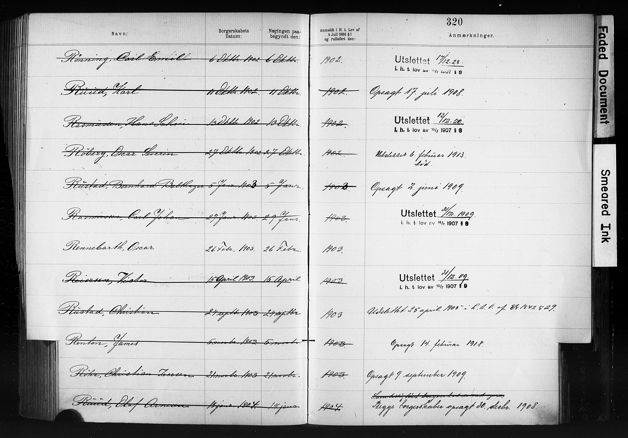 Kristiania magistrat, AV/SAO-A-10711/F/Fb/L0007: Borgerrulle, 1879-1909, p. 237