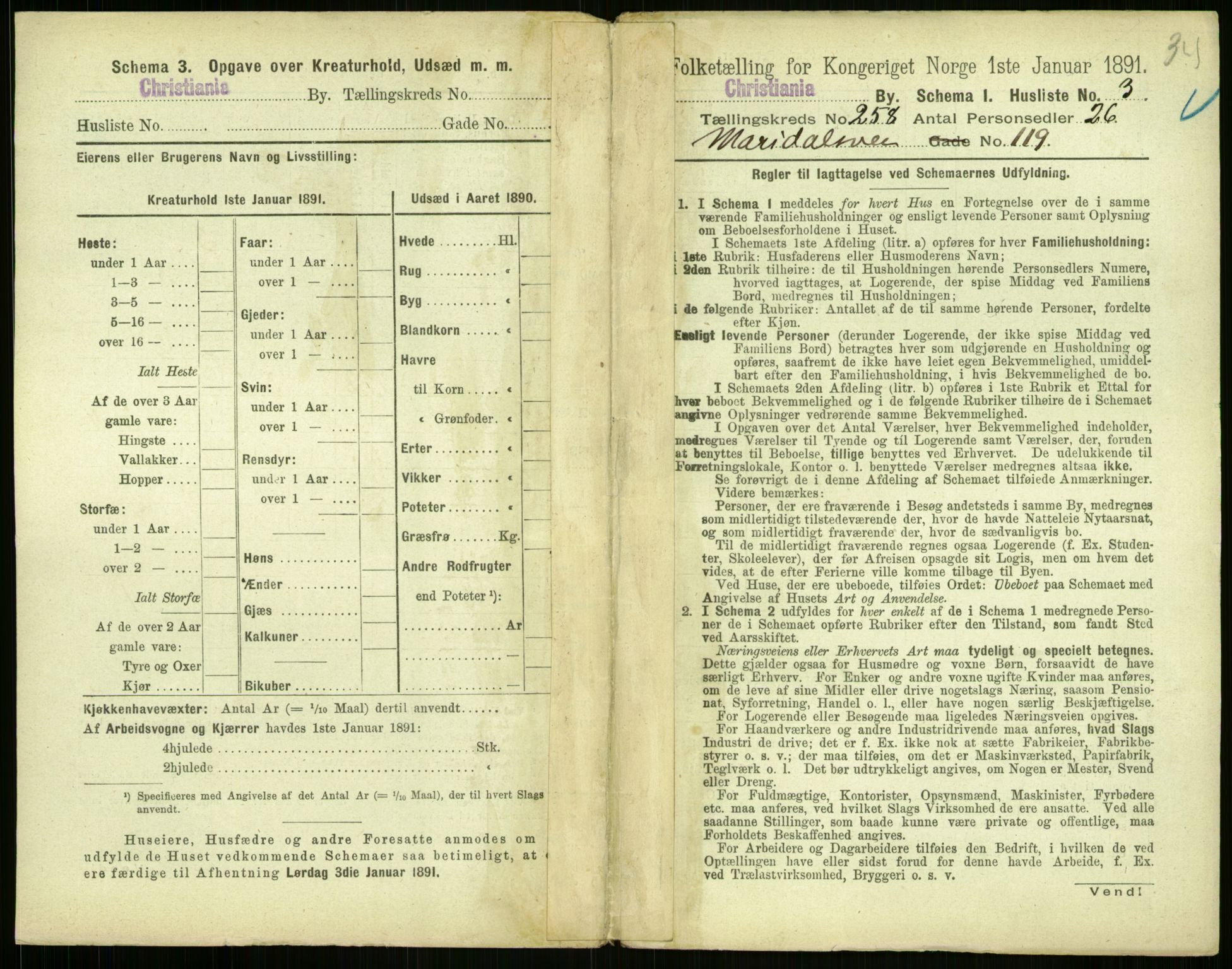 RA, 1891 census for 0301 Kristiania, 1891, p. 157080
