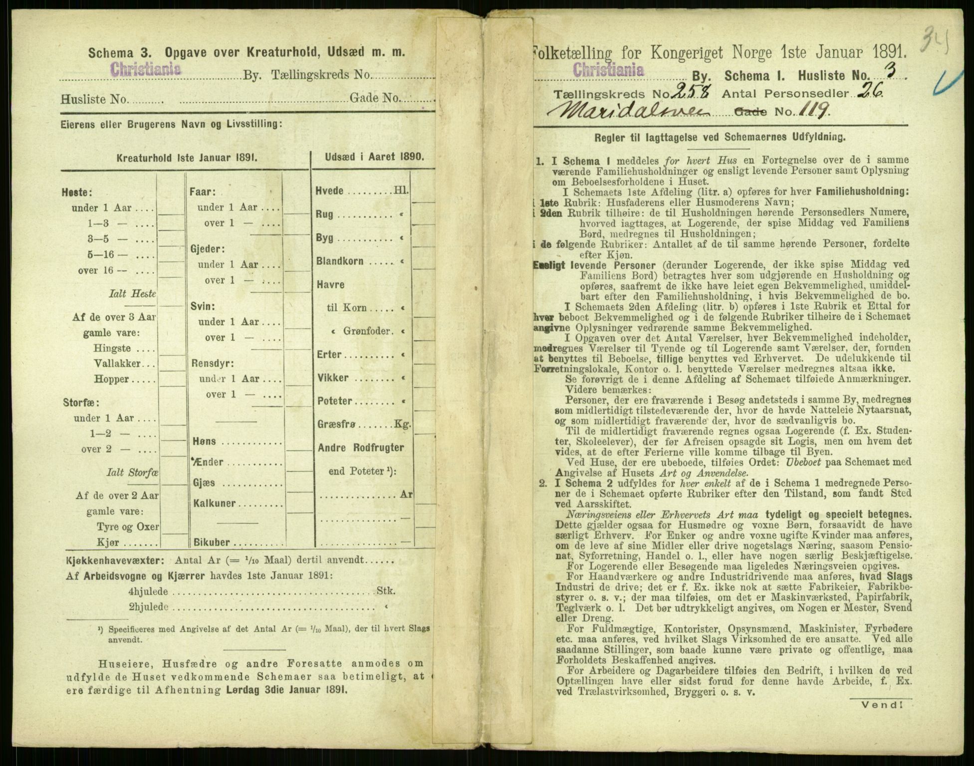 RA, 1891 census for 0301 Kristiania, 1891, p. 157080