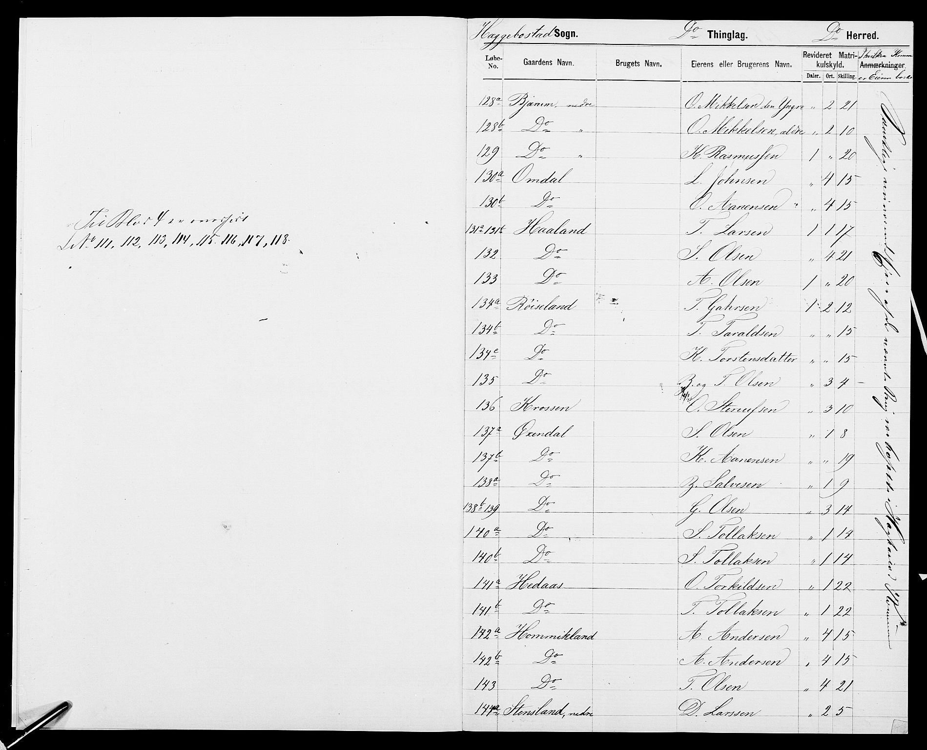 SAK, 1875 census for 1034P Hægebostad, 1875, p. 11