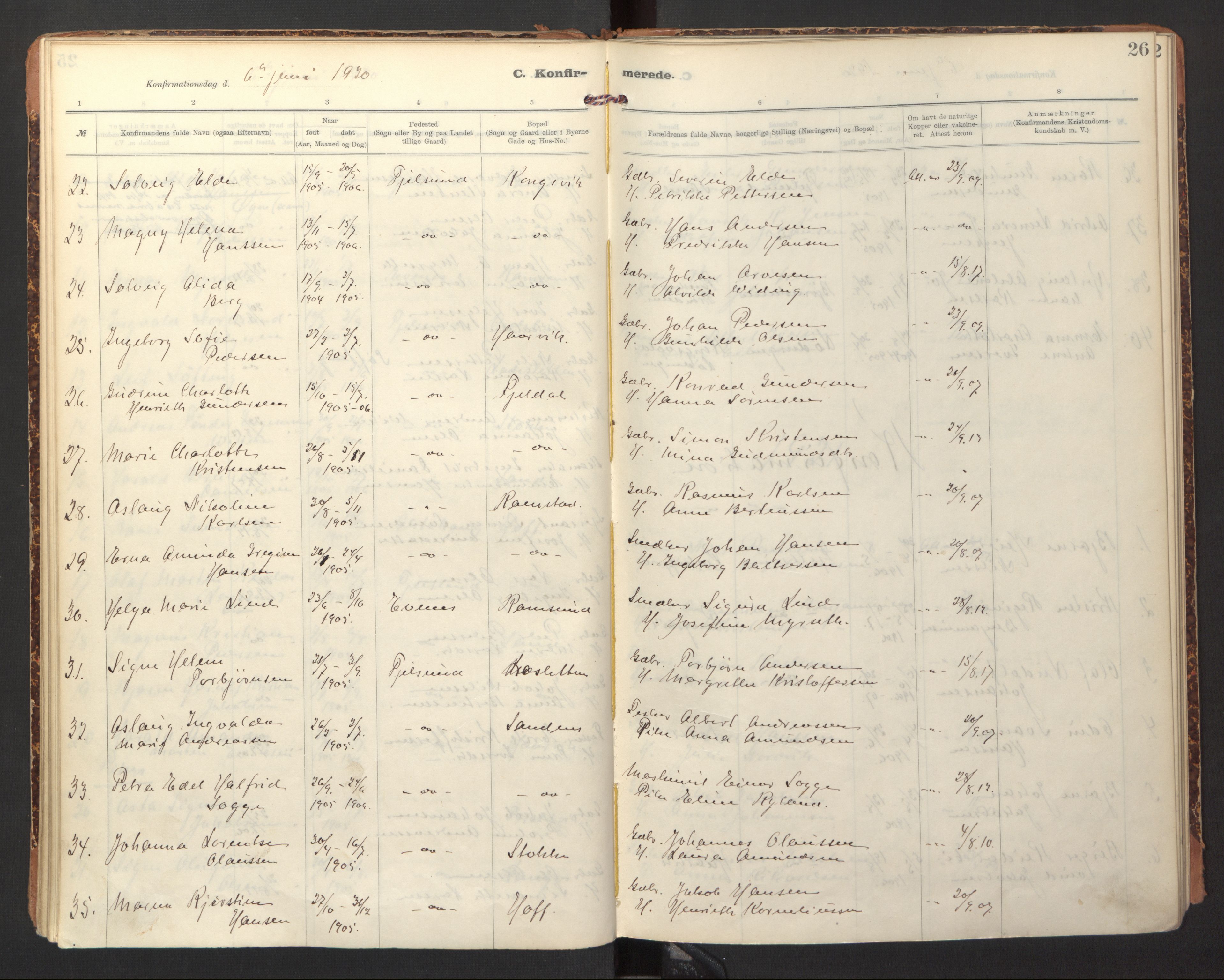 Ministerialprotokoller, klokkerbøker og fødselsregistre - Nordland, SAT/A-1459/865/L0927: Parish register (official) no. 865A05, 1911-1935, p. 26