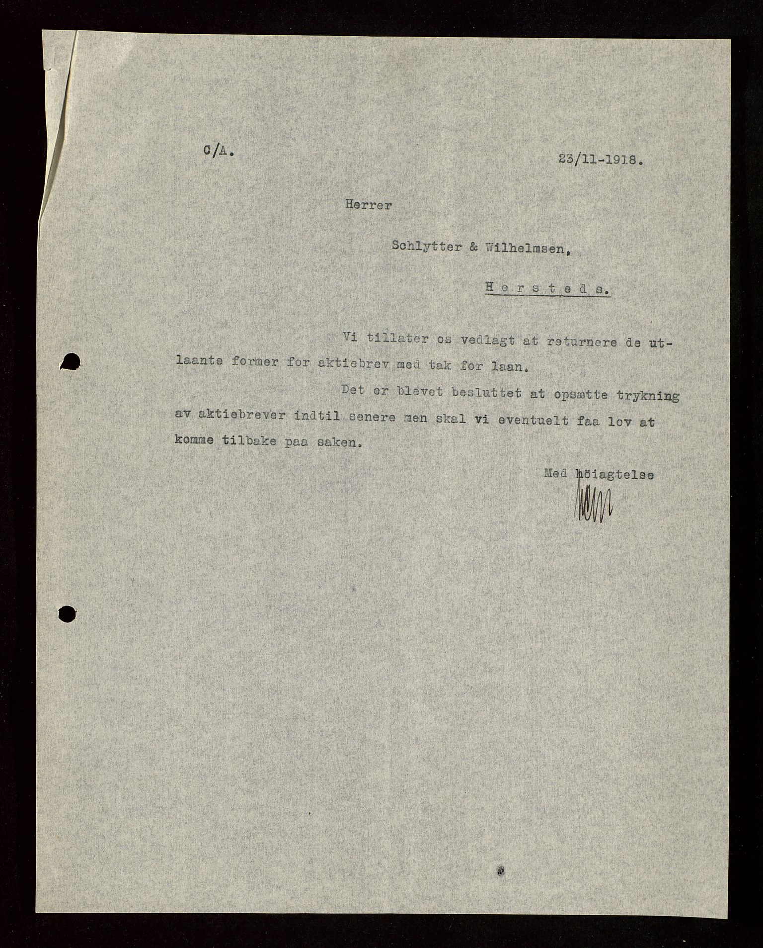 Pa 1521 - A/S Norske Shell, AV/SAST-A-101915/E/Ea/Eaa/L0003: Sjefskorrespondanse, 1918, p. 215