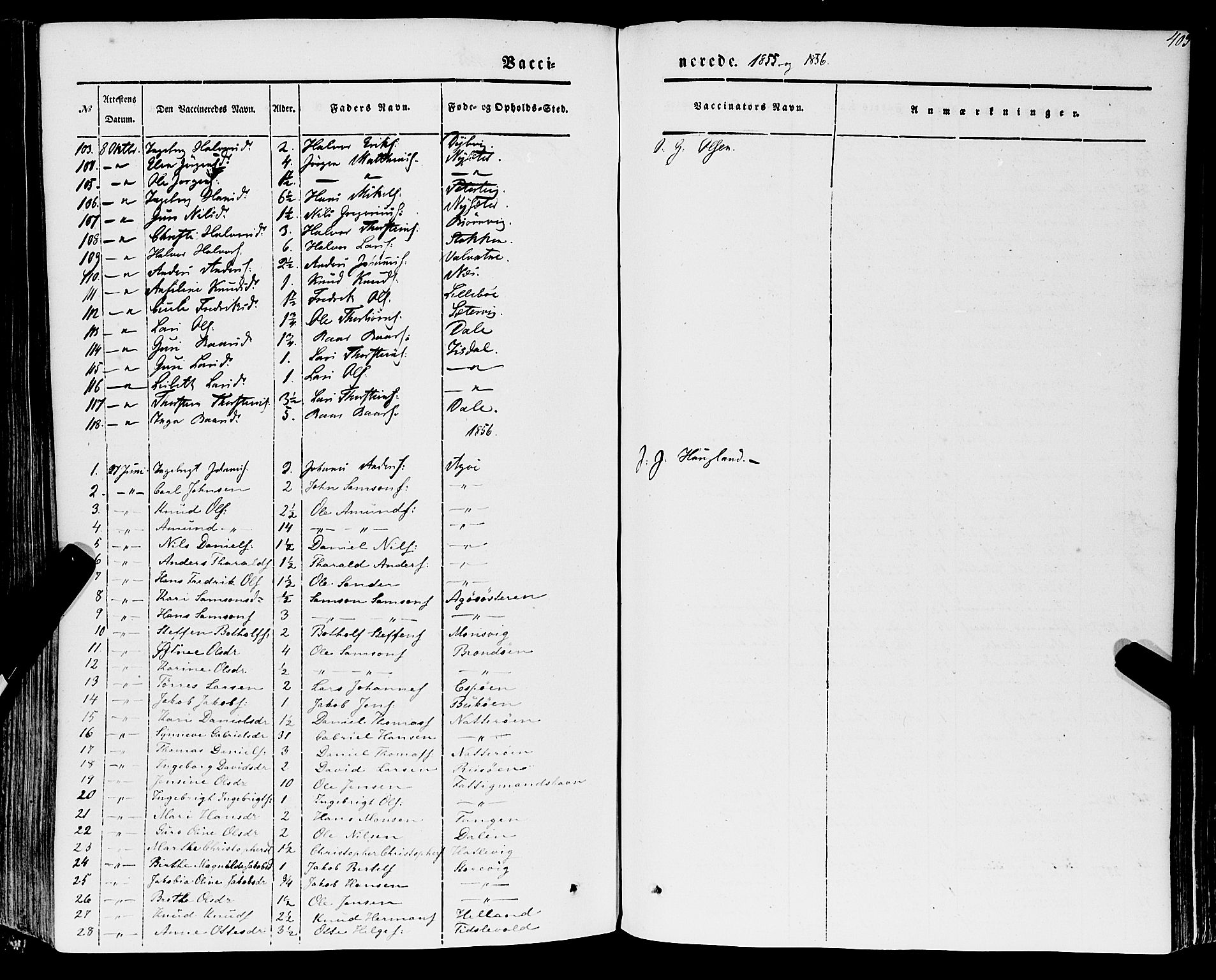 Stord sokneprestembete, SAB/A-78201/H/Haa: Parish register (official) no. A 7, 1841-1861, p. 403
