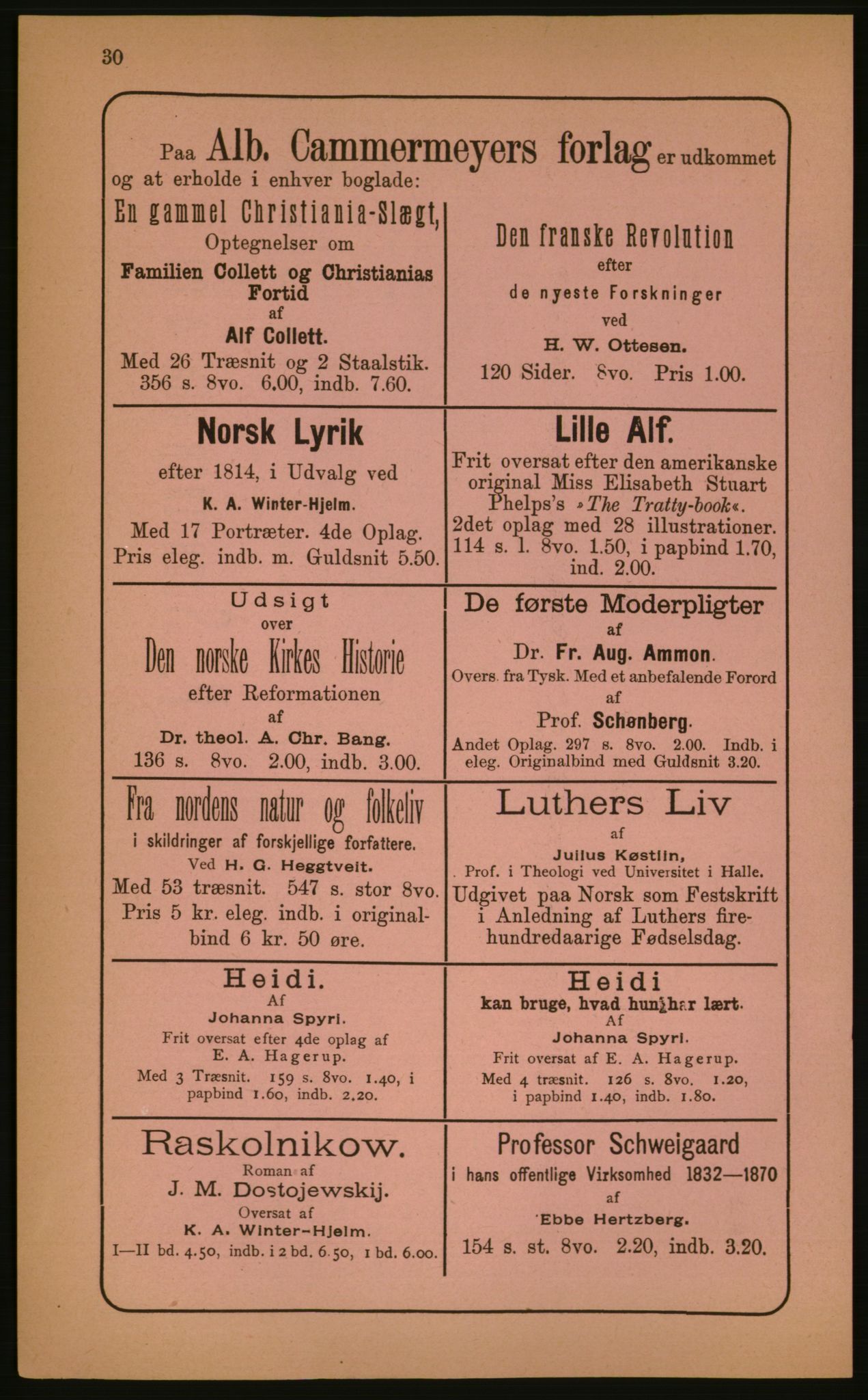 Kristiania/Oslo adressebok, PUBL/-, 1884, p. 30