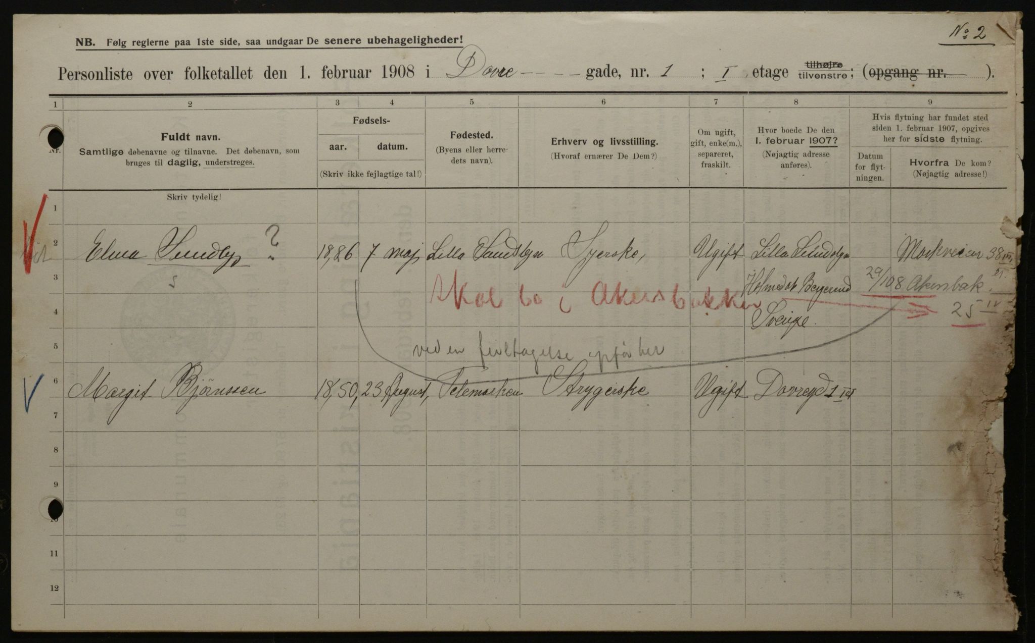 OBA, Municipal Census 1908 for Kristiania, 1908, p. 14923