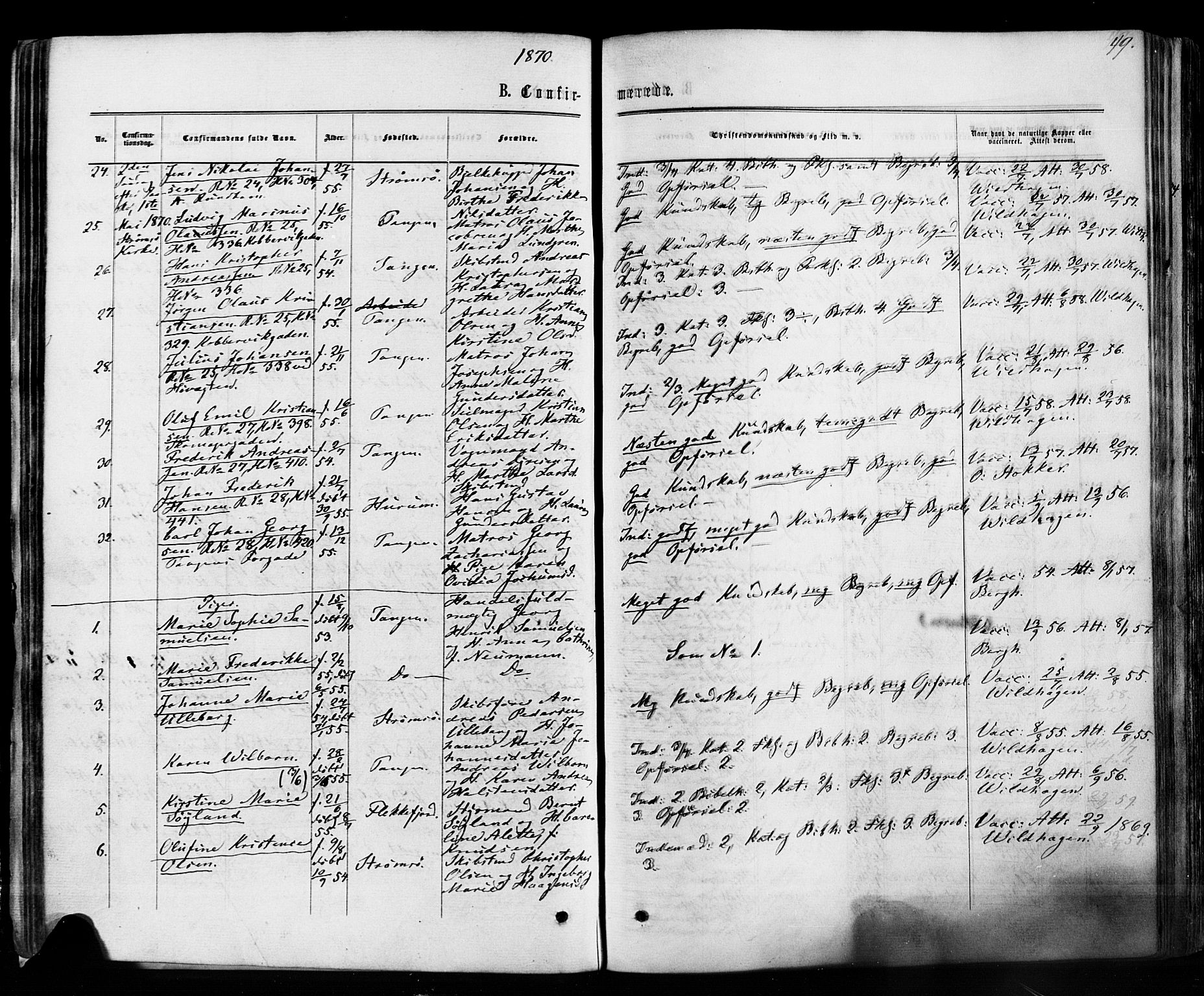 Strømsø kirkebøker, SAKO/A-246/F/Fa/L0018: Parish register (official) no. I 18, 1865-1878, p. 49