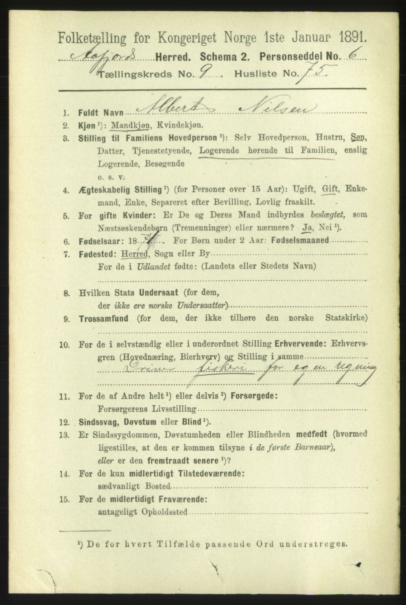 RA, 1891 census for 1630 Åfjord, 1891, p. 2913