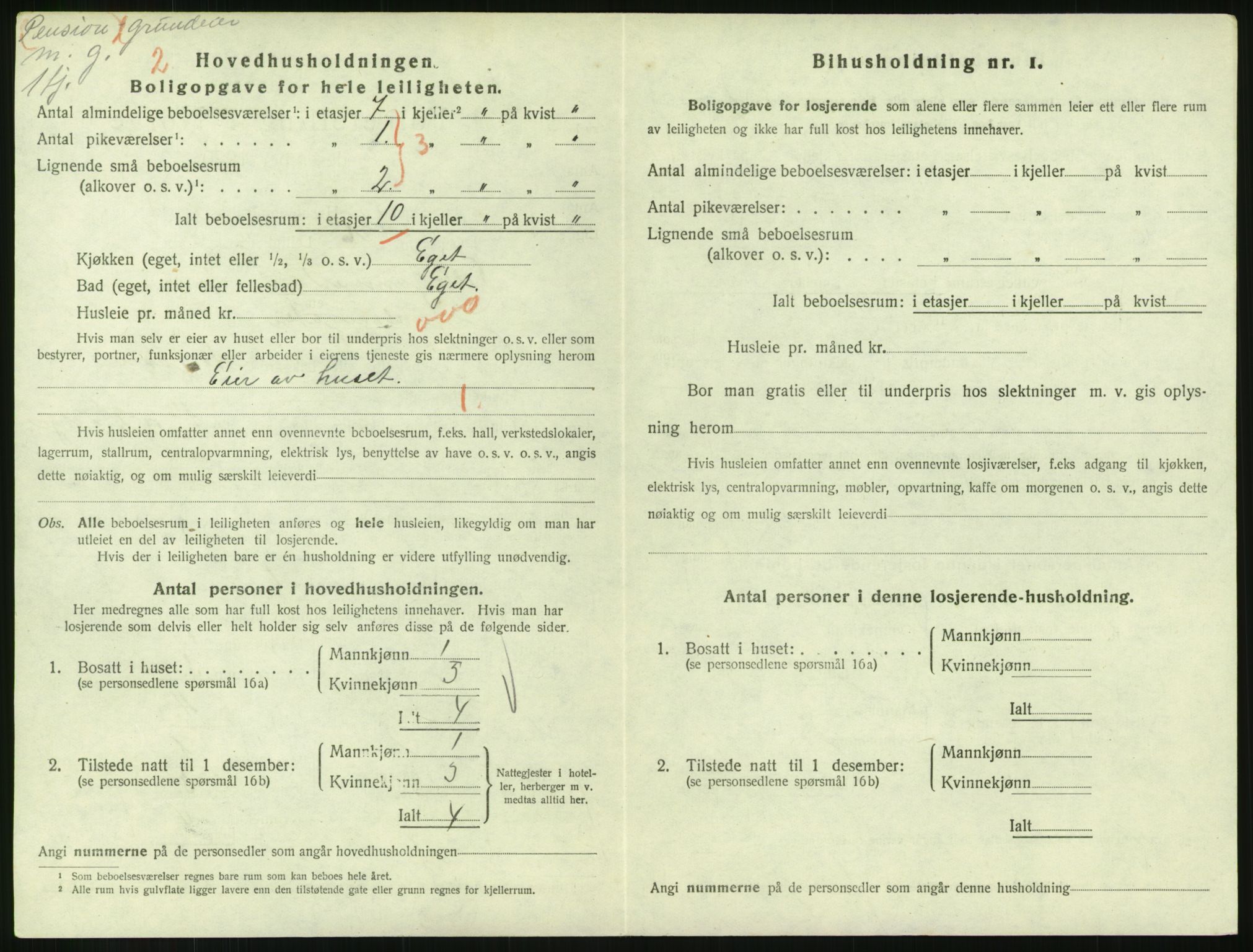 SAH, 1920 census for Lillehammer, 1920, p. 1849
