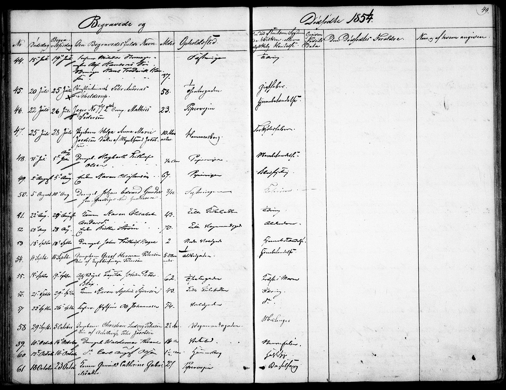 Garnisonsmenigheten Kirkebøker, AV/SAO-A-10846/F/Fa/L0009: Parish register (official) no. 9, 1842-1859, p. 49