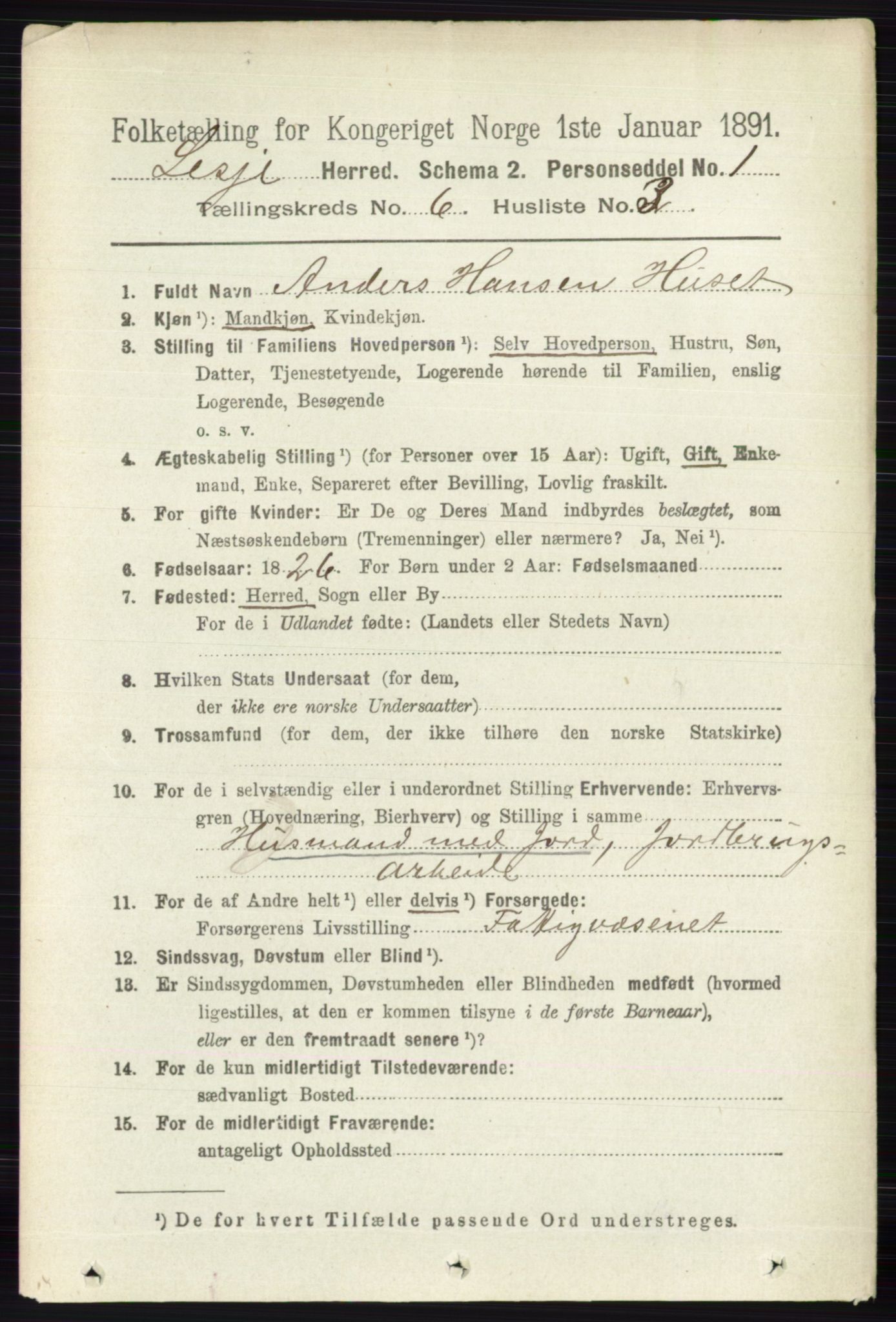 RA, 1891 census for 0512 Lesja, 1891, p. 2150