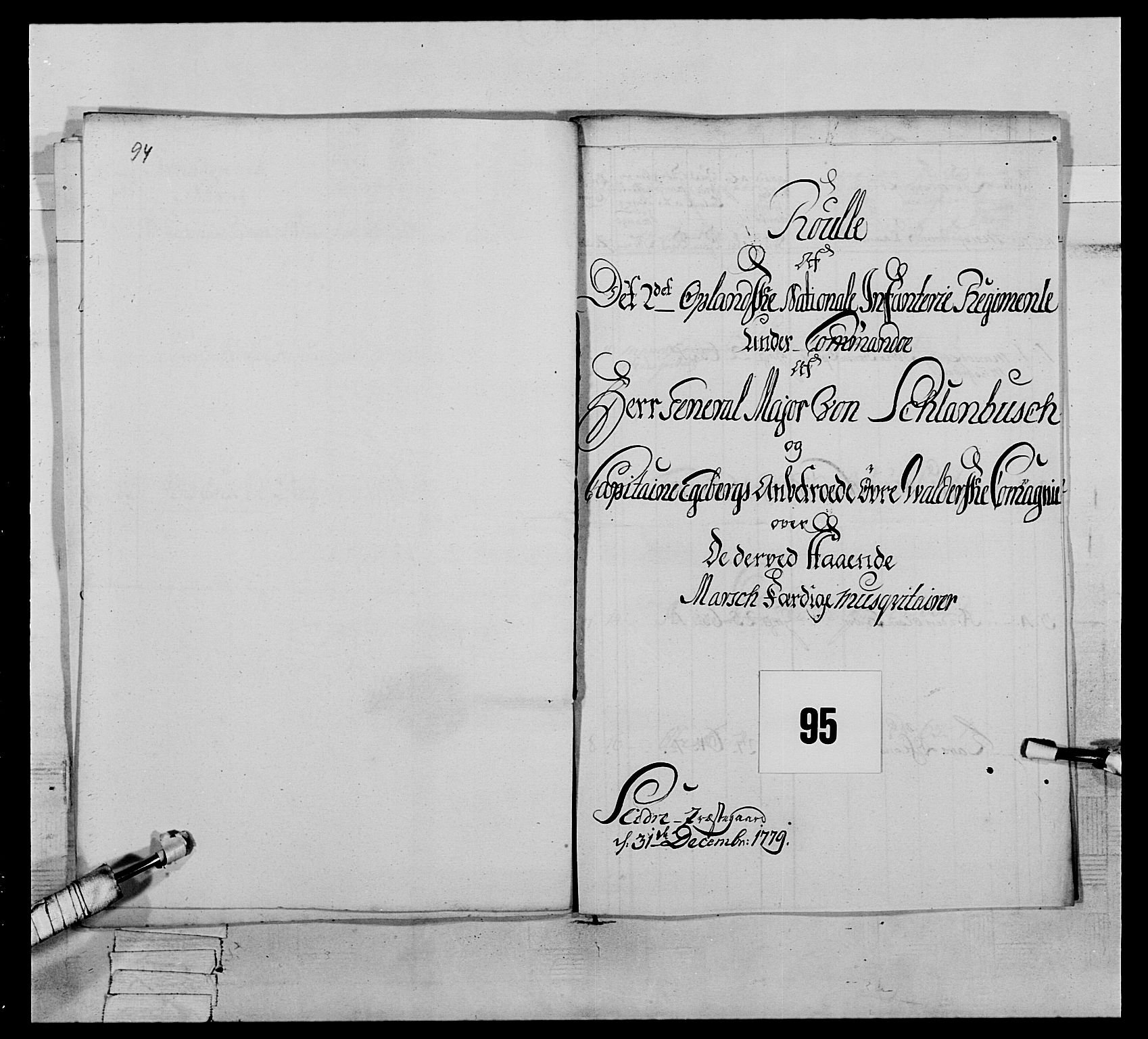Generalitets- og kommissariatskollegiet, Det kongelige norske kommissariatskollegium, AV/RA-EA-5420/E/Eh/L0064: 2. Opplandske nasjonale infanteriregiment, 1774-1784, p. 428