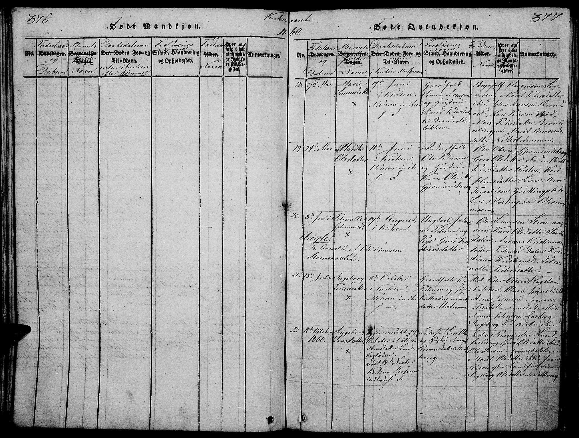 Tynset prestekontor, SAH/PREST-058/H/Ha/Hab/L0002: Parish register (copy) no. 2, 1814-1862, p. 376-377