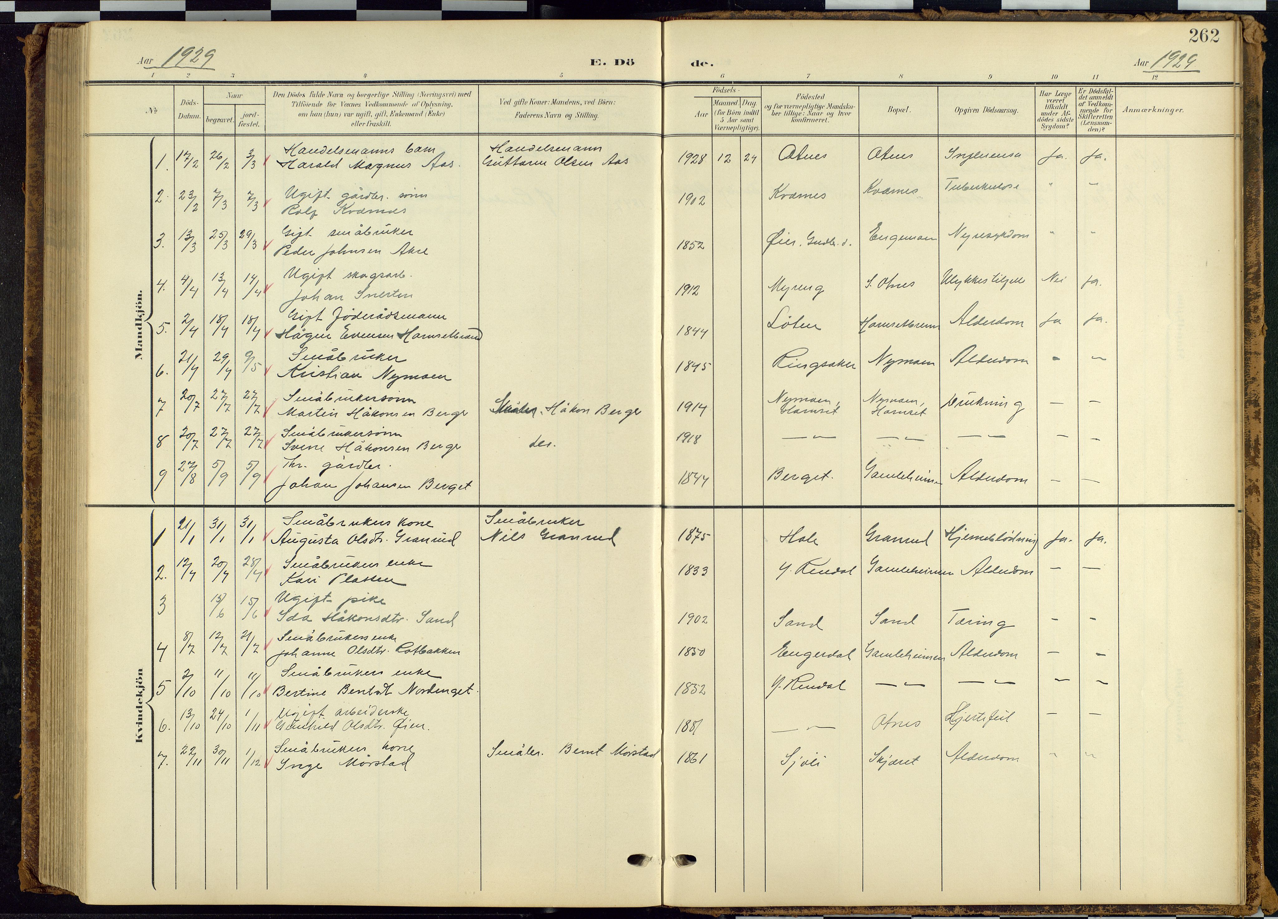 Rendalen prestekontor, AV/SAH-PREST-054/H/Ha/Hab/L0010: Parish register (copy) no. 10, 1903-1940, p. 262
