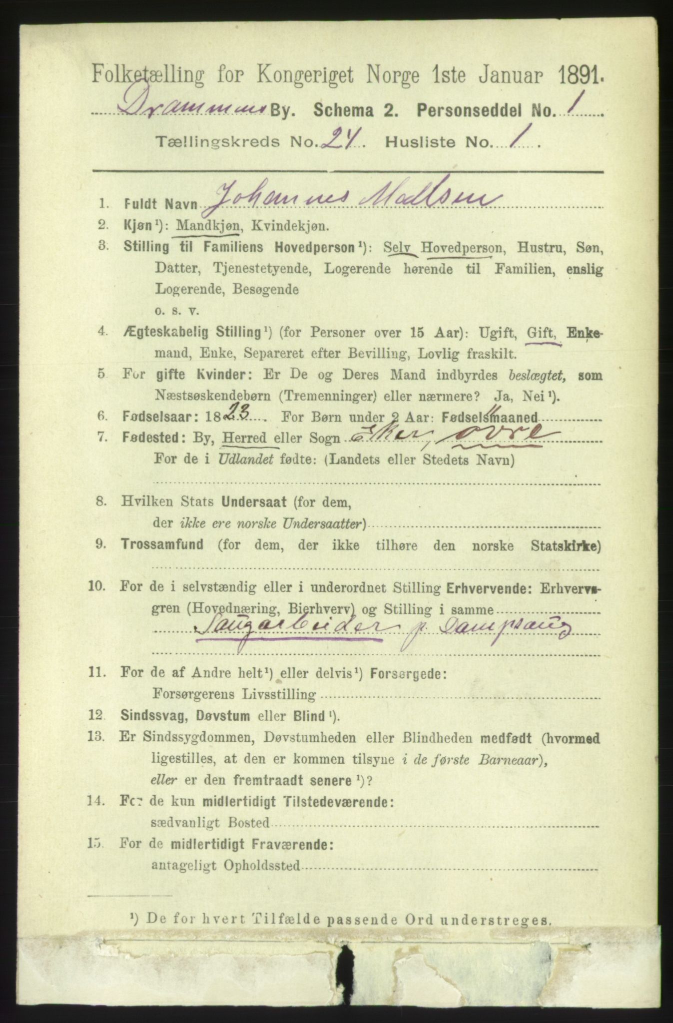 RA, 1891 census for 0602 Drammen, 1891, p. 14717