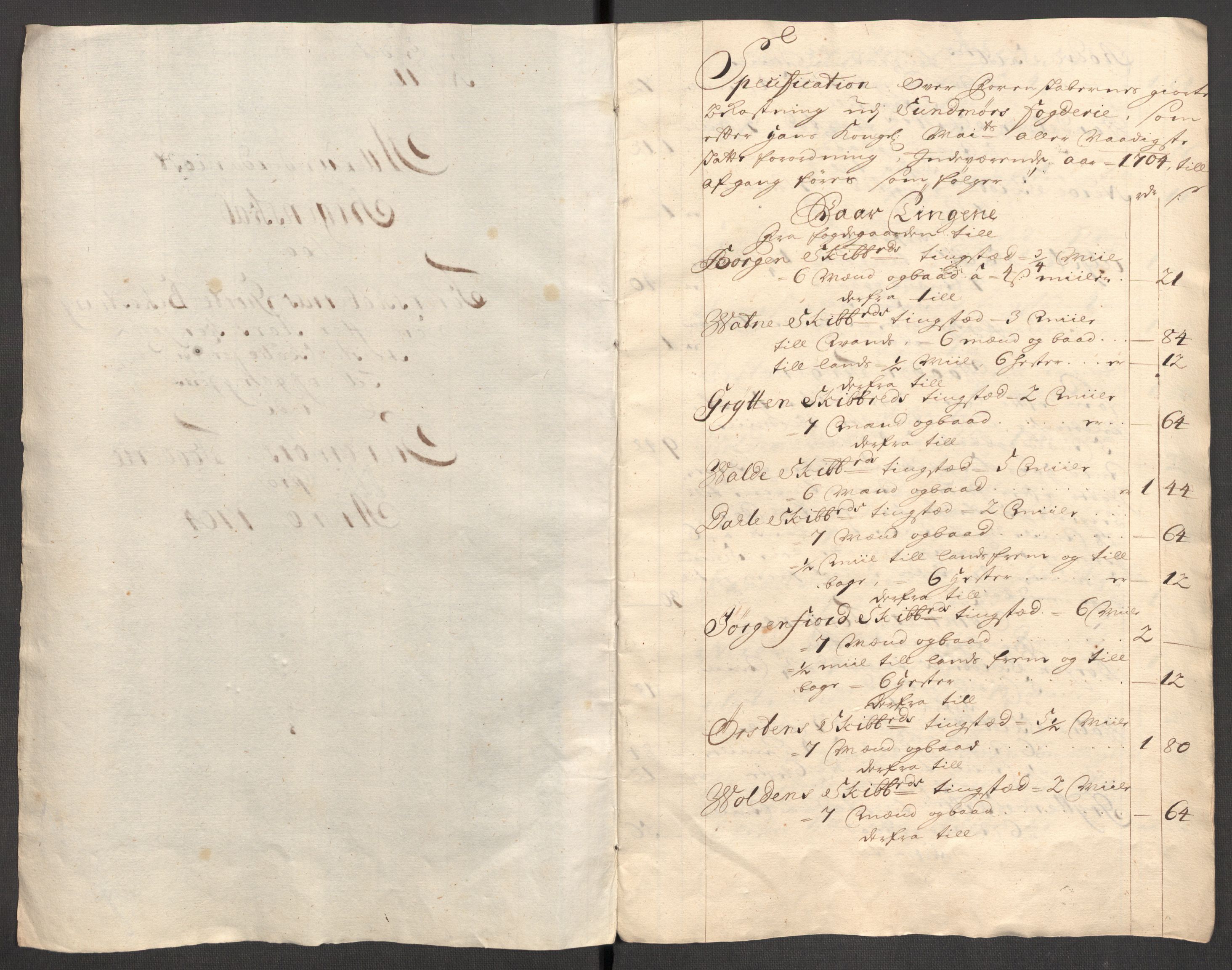 Rentekammeret inntil 1814, Reviderte regnskaper, Fogderegnskap, RA/EA-4092/R54/L3560: Fogderegnskap Sunnmøre, 1704-1705, p. 172