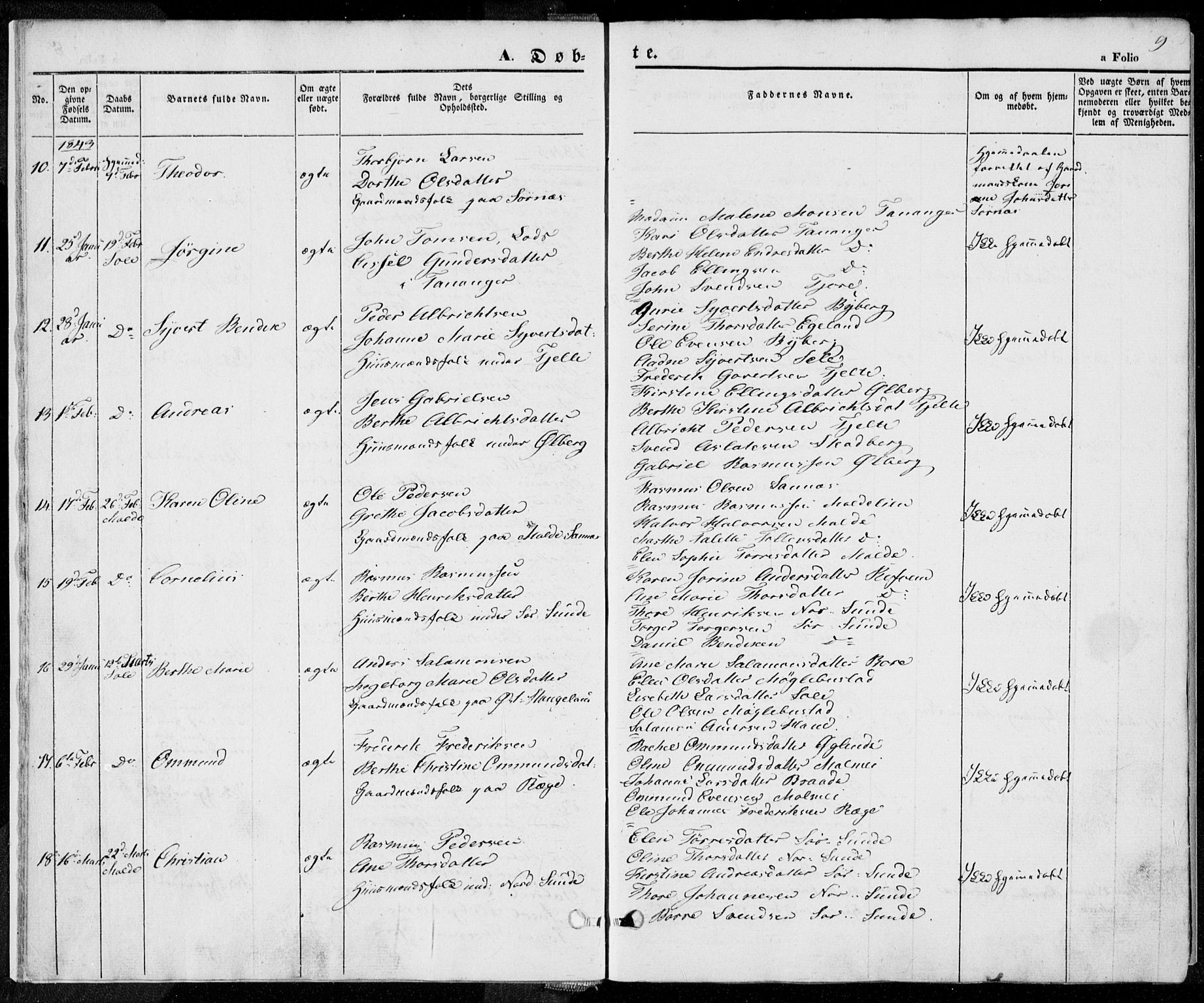 Håland sokneprestkontor, AV/SAST-A-101802/001/30BA/L0006: Parish register (official) no. A 6, 1842-1853, p. 9