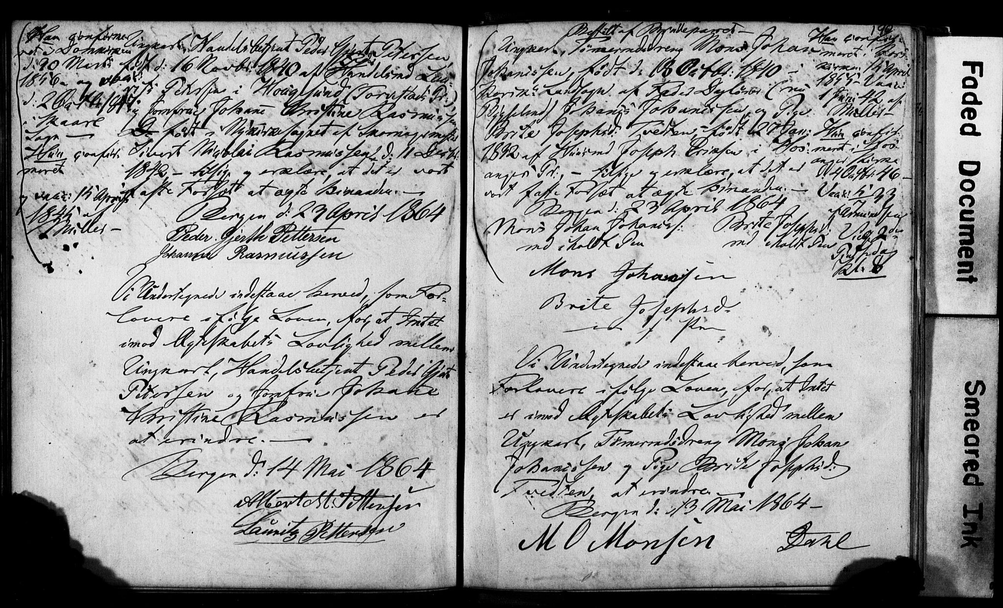 Korskirken sokneprestembete, AV/SAB-A-76101: Best man's statements no. II.5.2, 1859-1865, p. 190