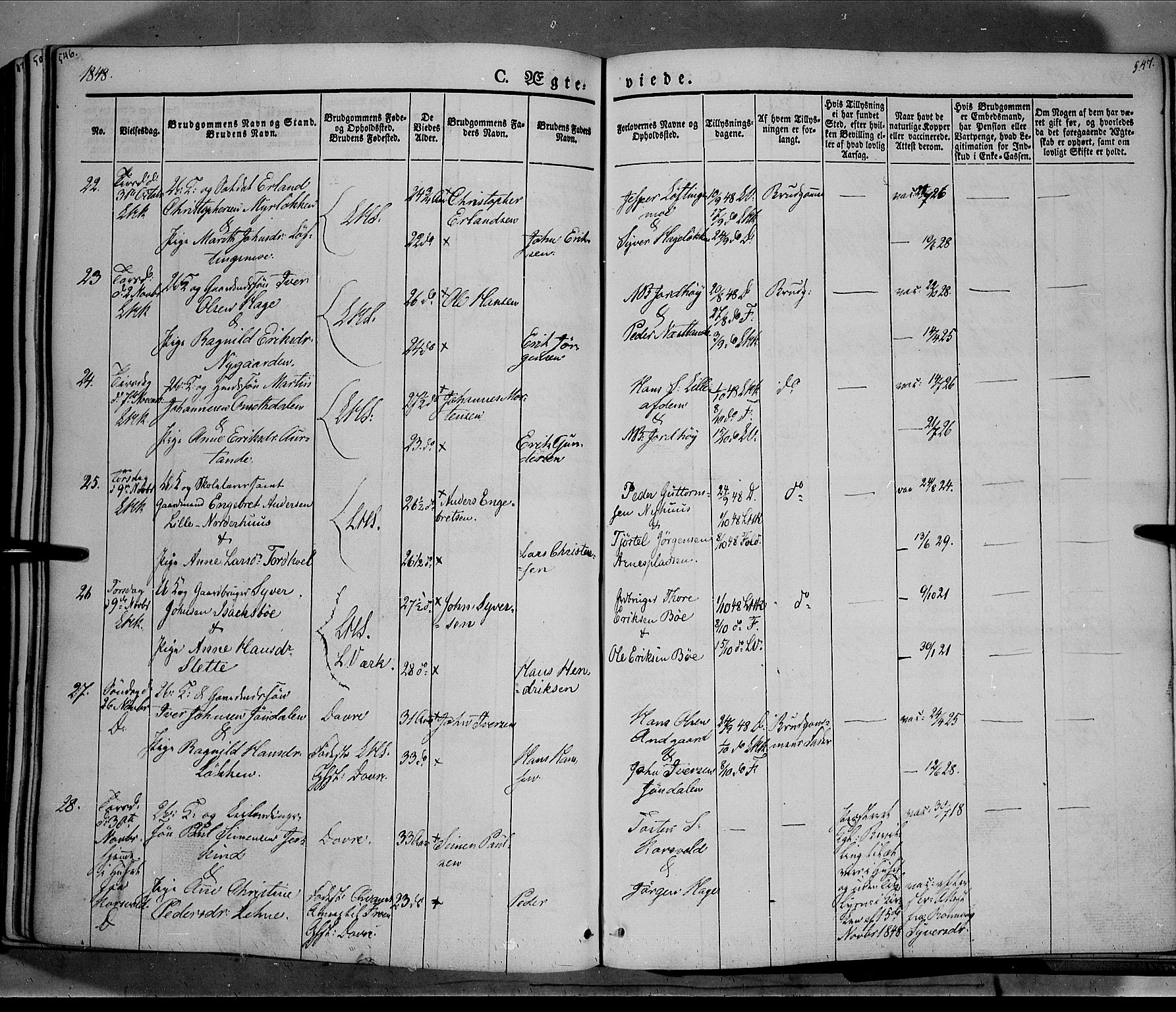 Lesja prestekontor, SAH/PREST-068/H/Ha/Haa/L0006: Parish register (official) no. 6A, 1843-1854, p. 546-547