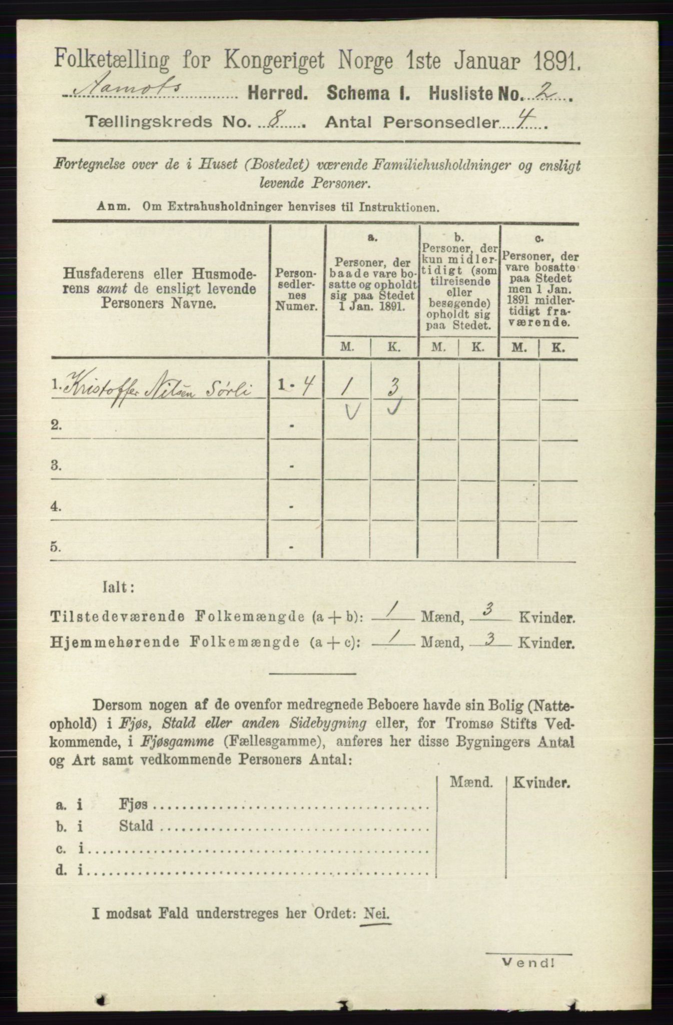 RA, 1891 census for 0429 Åmot, 1891, p. 3303