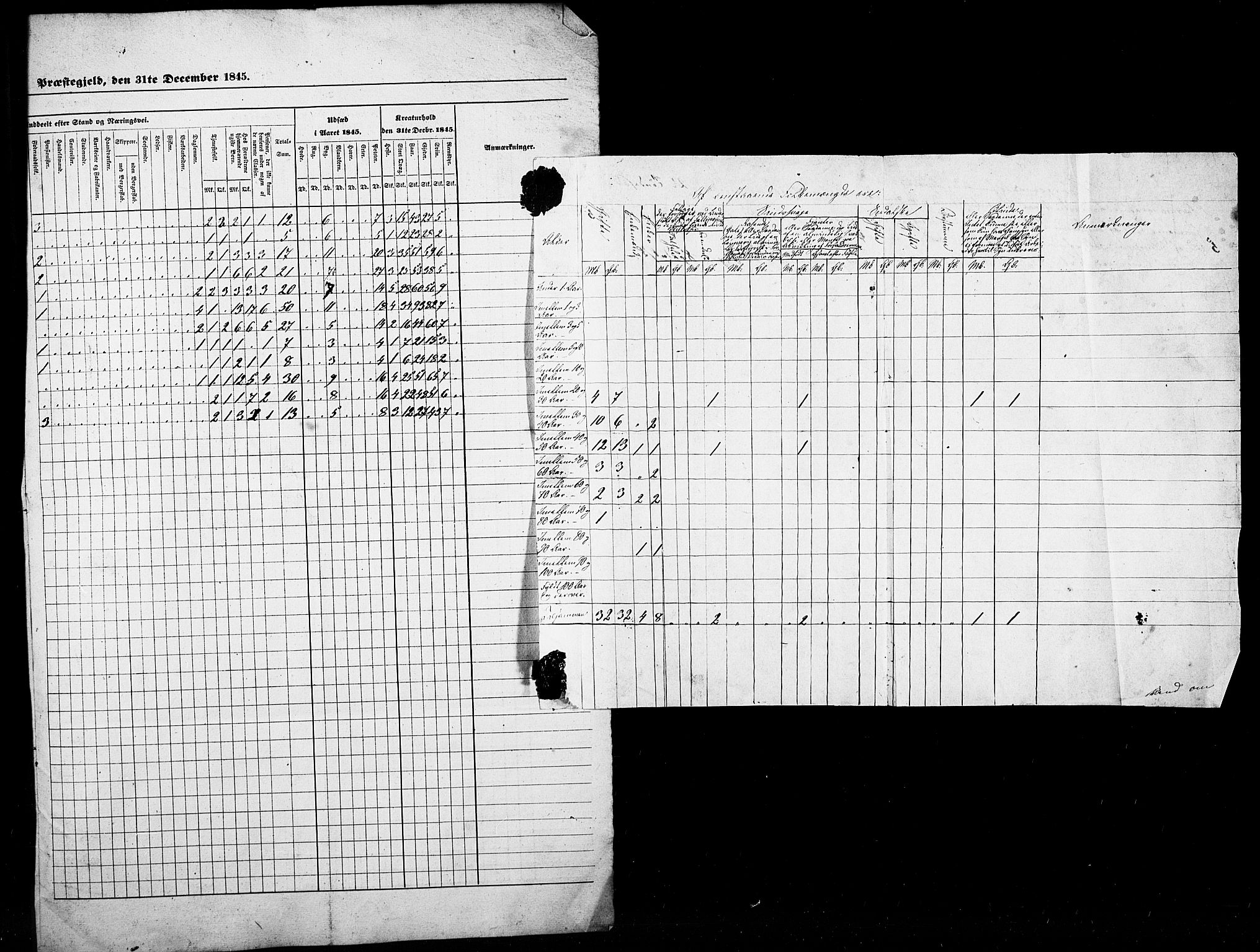 SAB, Census 1845 for Luster, 1845