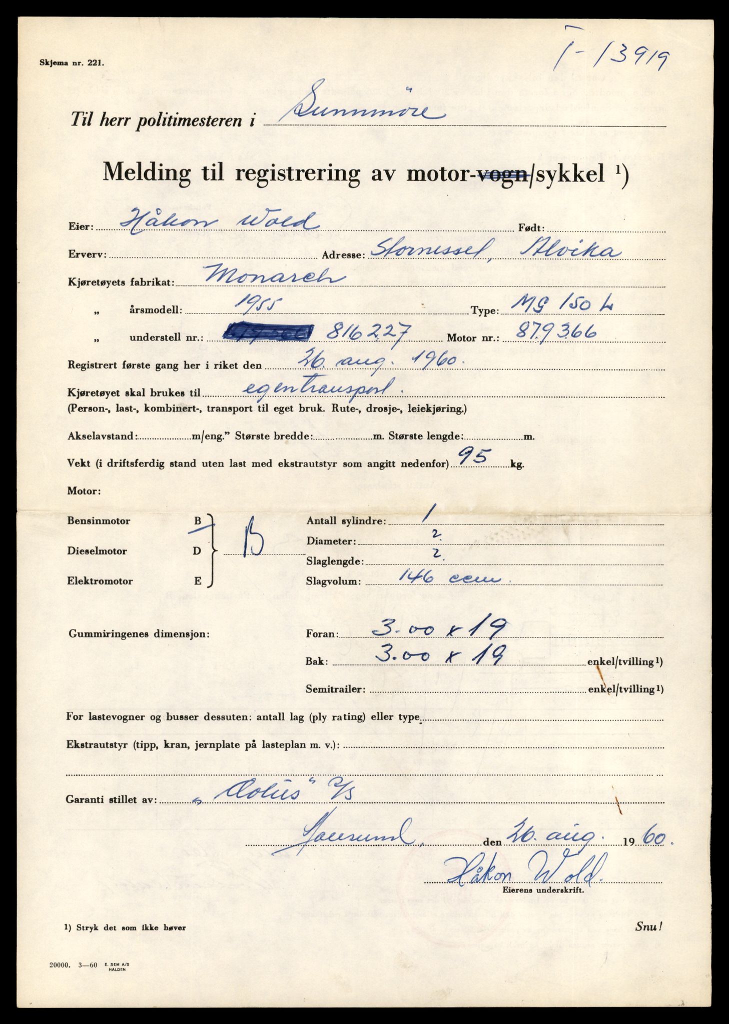 Møre og Romsdal vegkontor - Ålesund trafikkstasjon, AV/SAT-A-4099/F/Fe/L0042: Registreringskort for kjøretøy T 13906 - T 14079, 1927-1998, p. 170