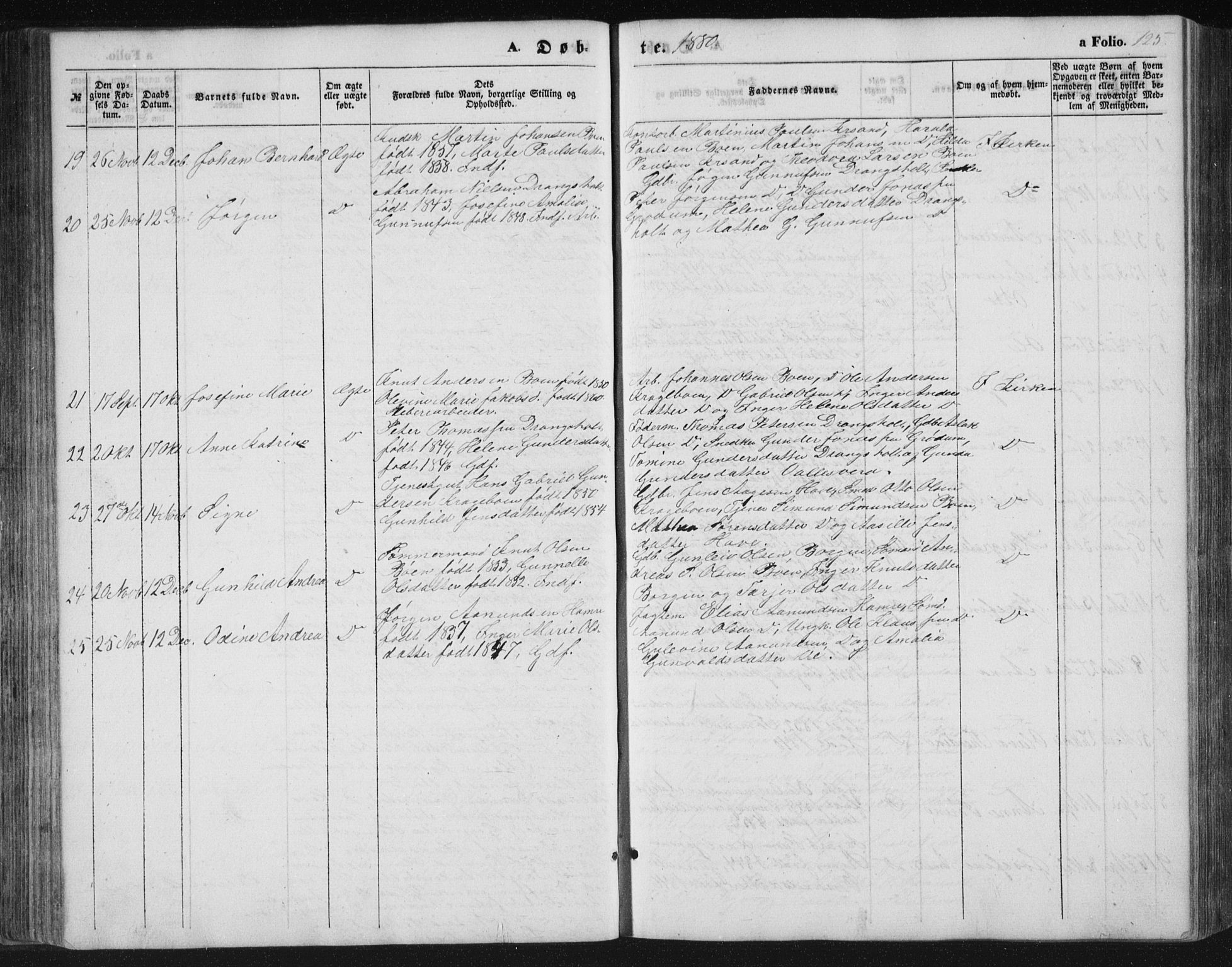 Tveit sokneprestkontor, AV/SAK-1111-0043/F/Fb/L0003: Parish register (copy) no. B 3, 1854-1886, p. 125